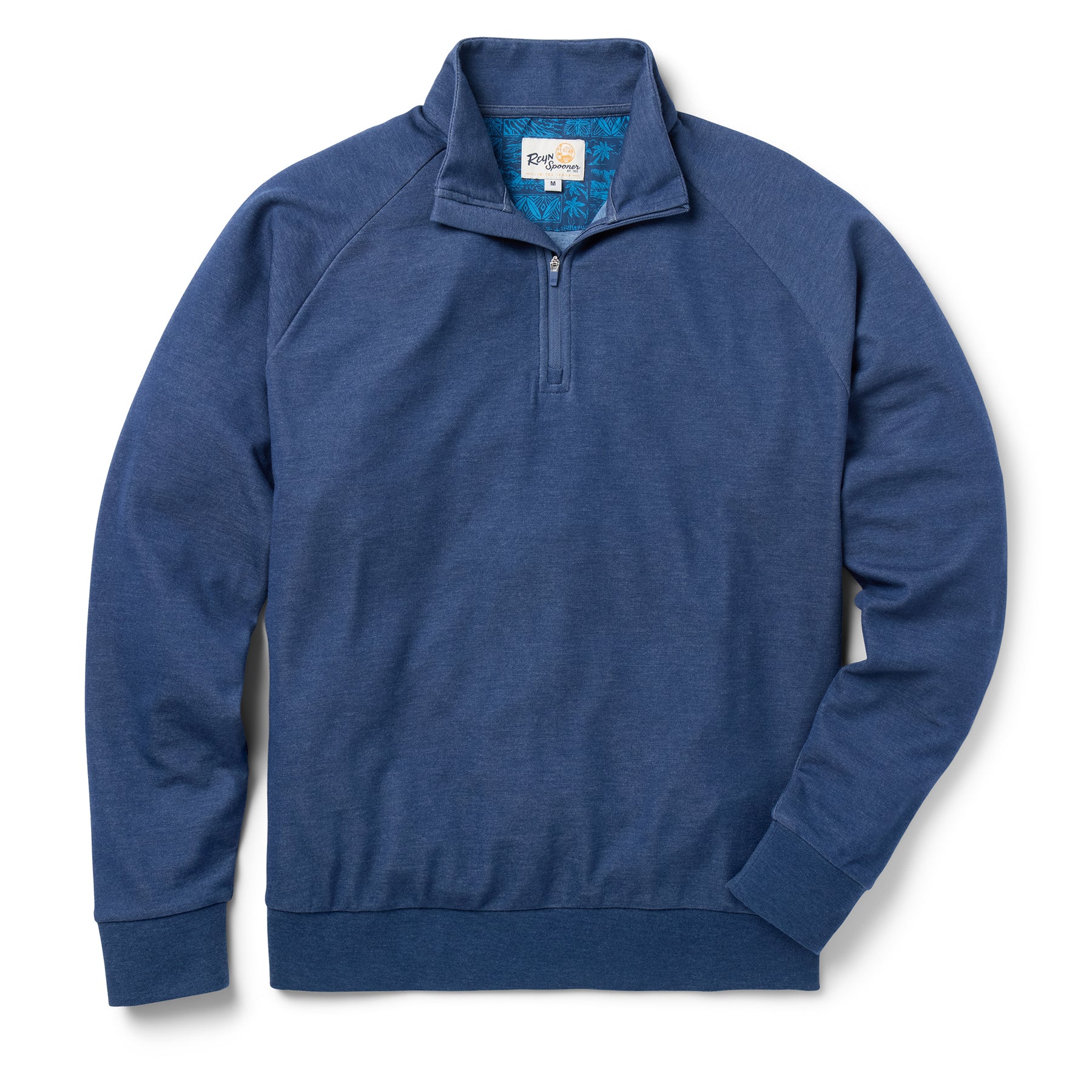 Reyn Spooner HEATHERED JERSEY QUARTER ZIP PULLOVER in NAVY