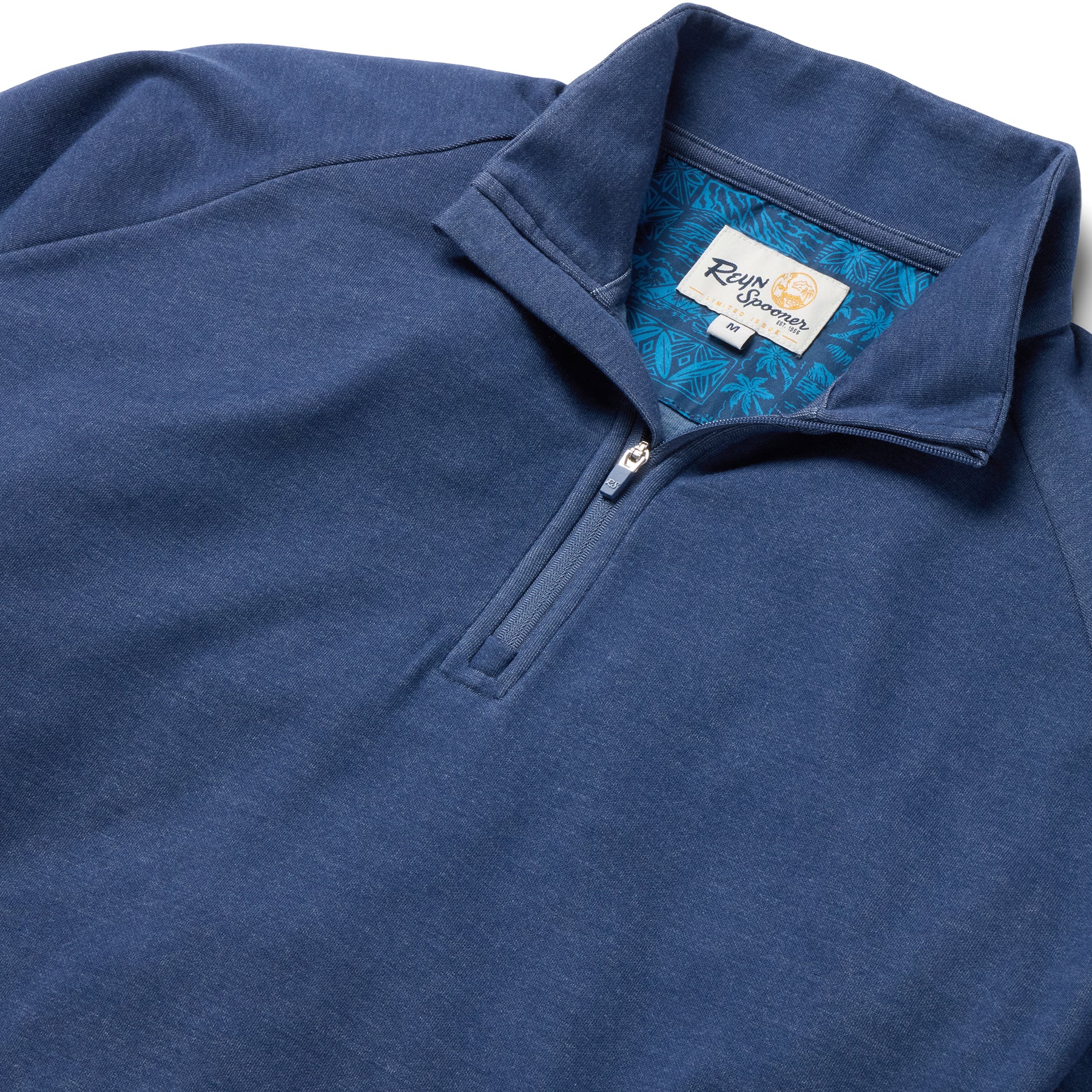 Reyn Spooner HEATHERED JERSEY QUARTER ZIP PULLOVER in NAVY