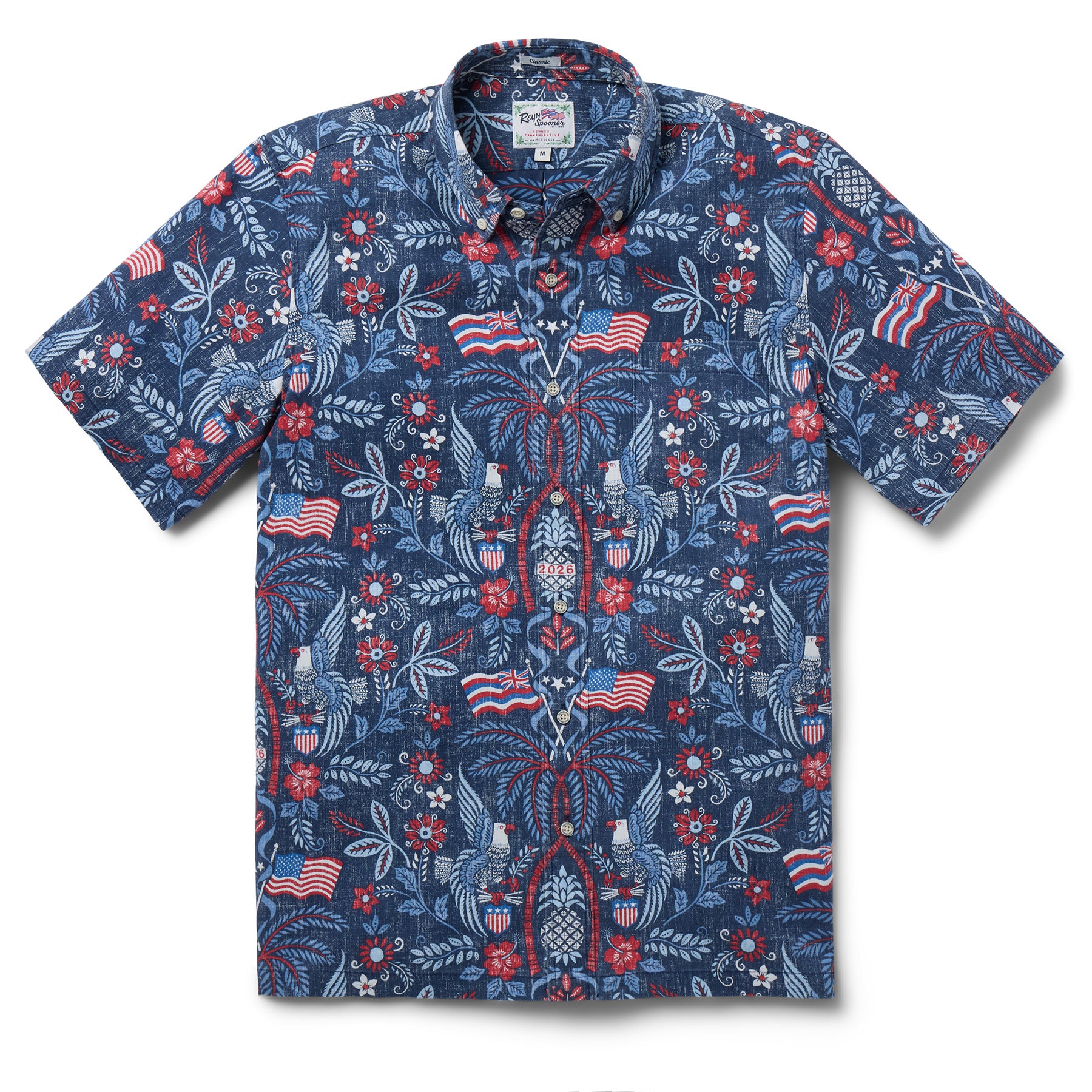 Reyn Spooner SUMMER COMMEMORATIVE 2026 BUTTON FRONT in NAVY