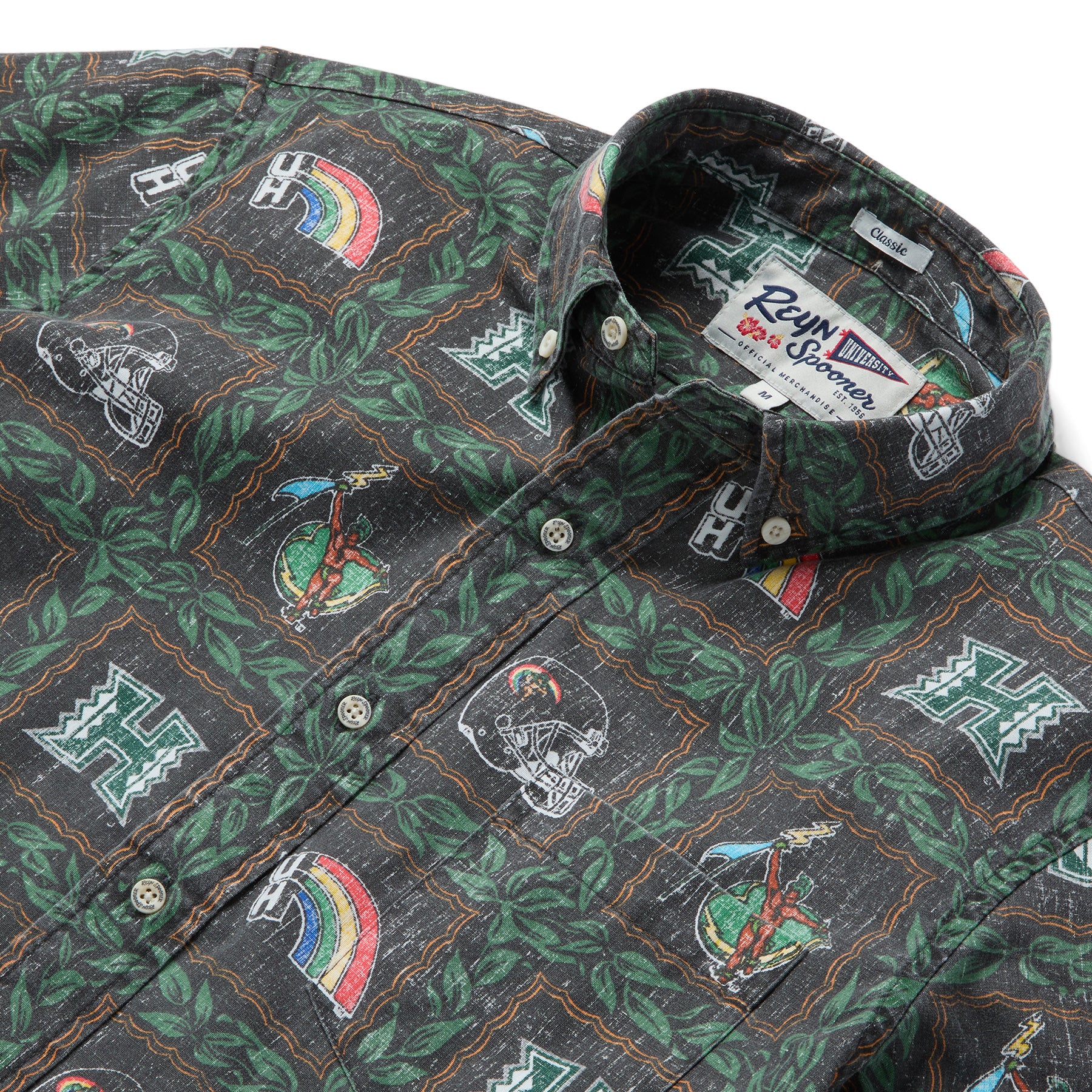 Reyn Spooner UNIVERSITY OF HAWAI'I VINTAGE BUTTON FRONT in BLACK