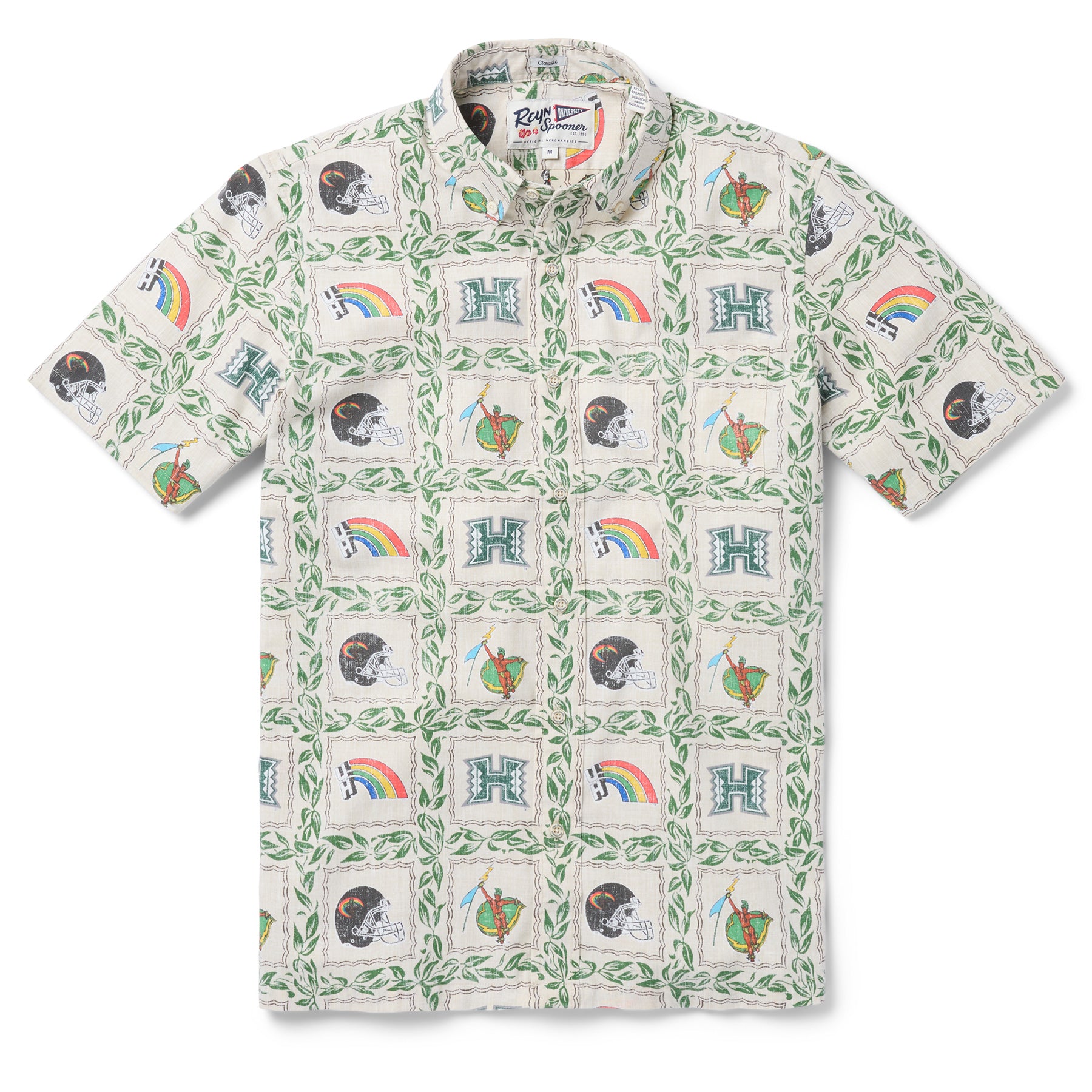 Reyn Spooner UNIVERSITY OF HAWAI'I VINTAGE BUTTON FRONT in NATURAL