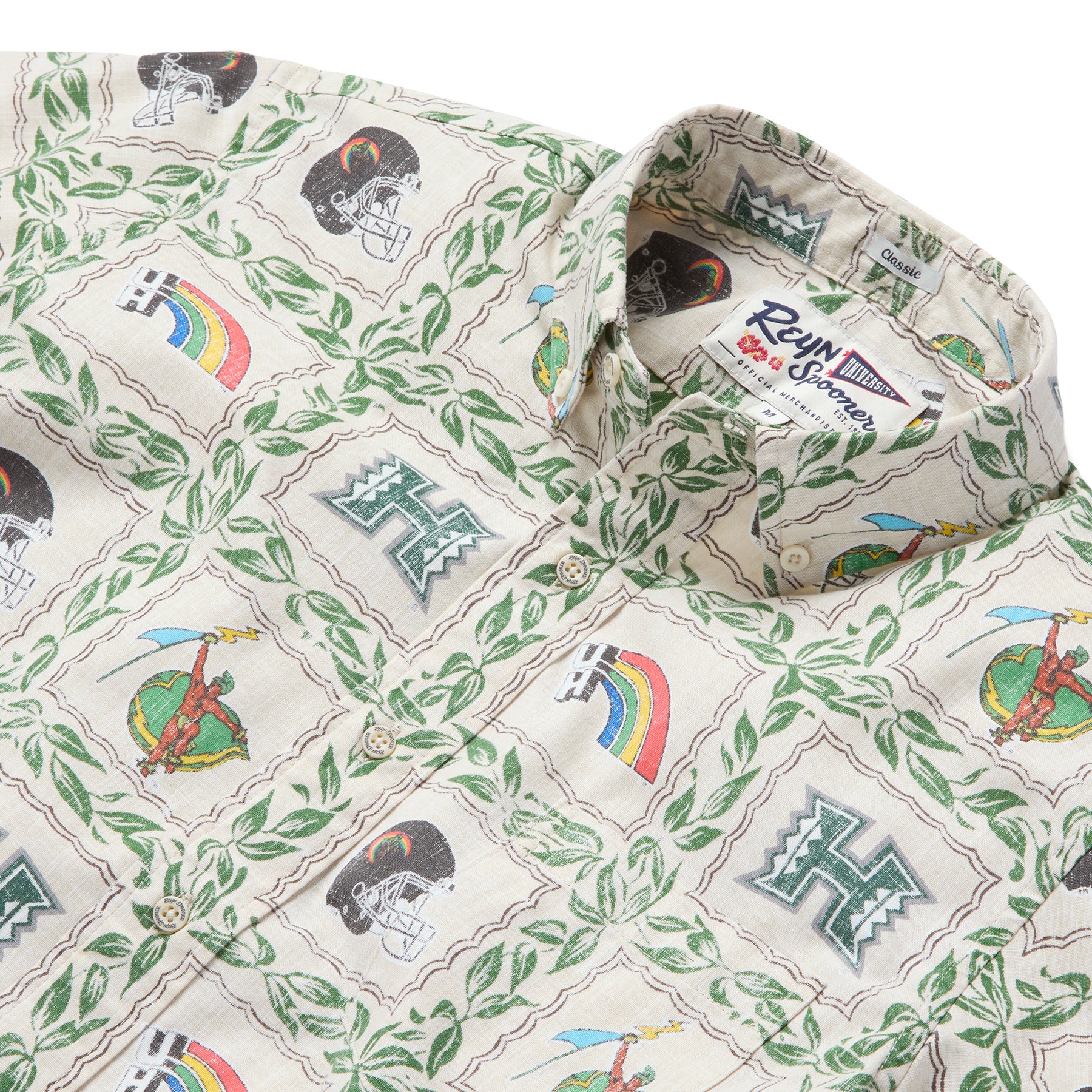 Reyn Spooner UNIVERSITY OF HAWAI'I VINTAGE BUTTON FRONT in NATURAL