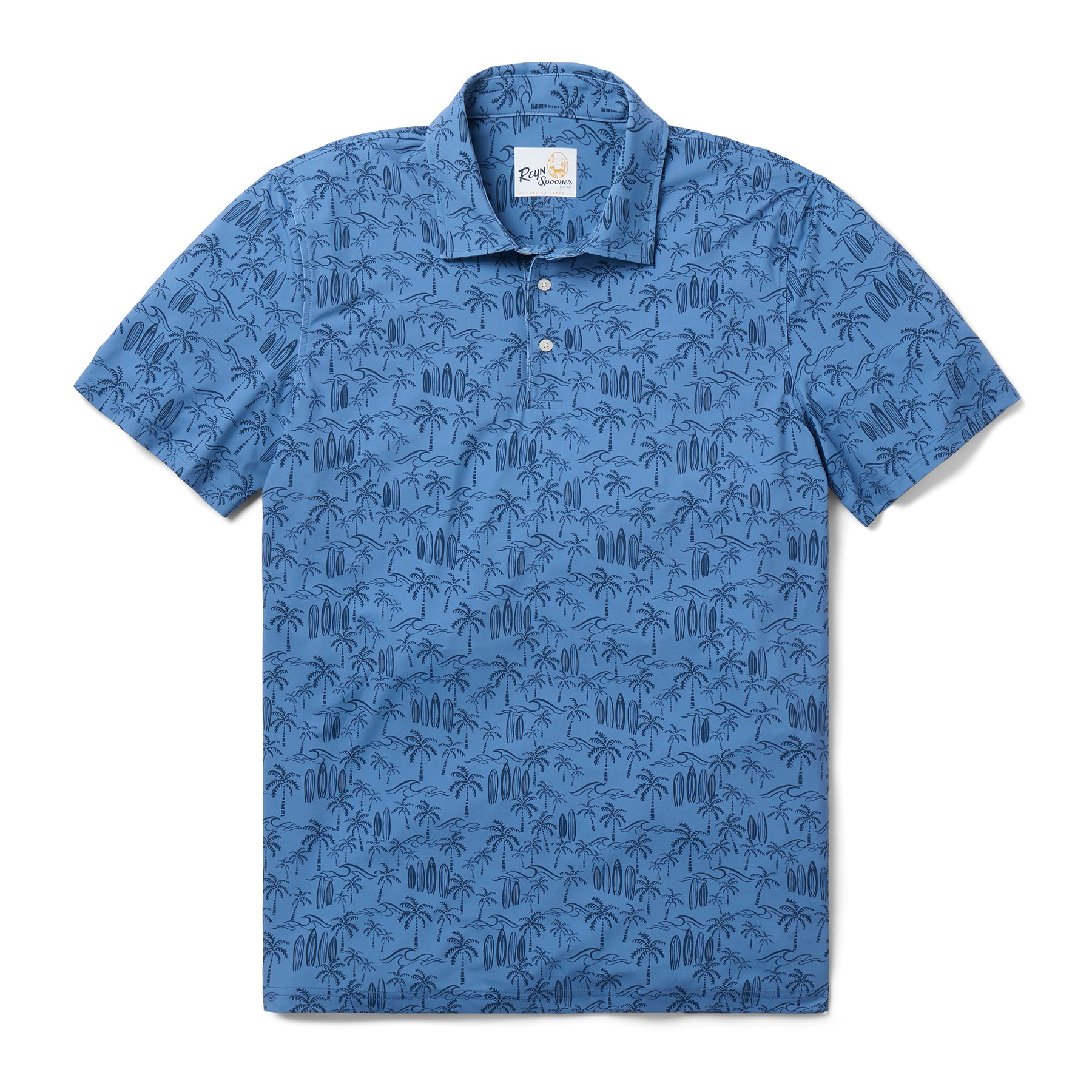 Reyn Spooner SURF BREAK PERFORMANCE POLO in MOONLIGHT BLUE