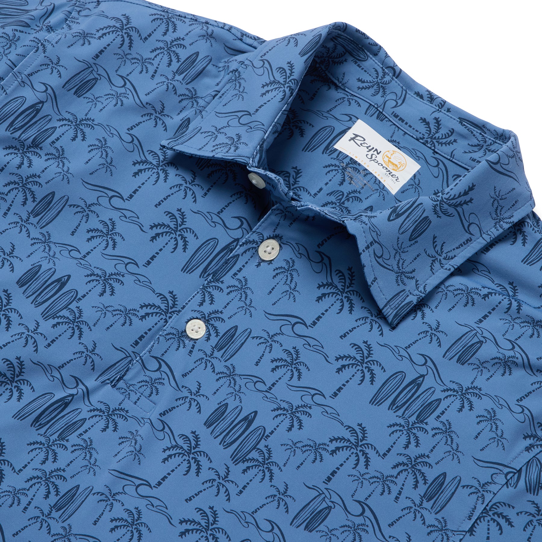 Reyn Spooner SURF BREAK PERFORMANCE POLO in MOONLIGHT BLUE