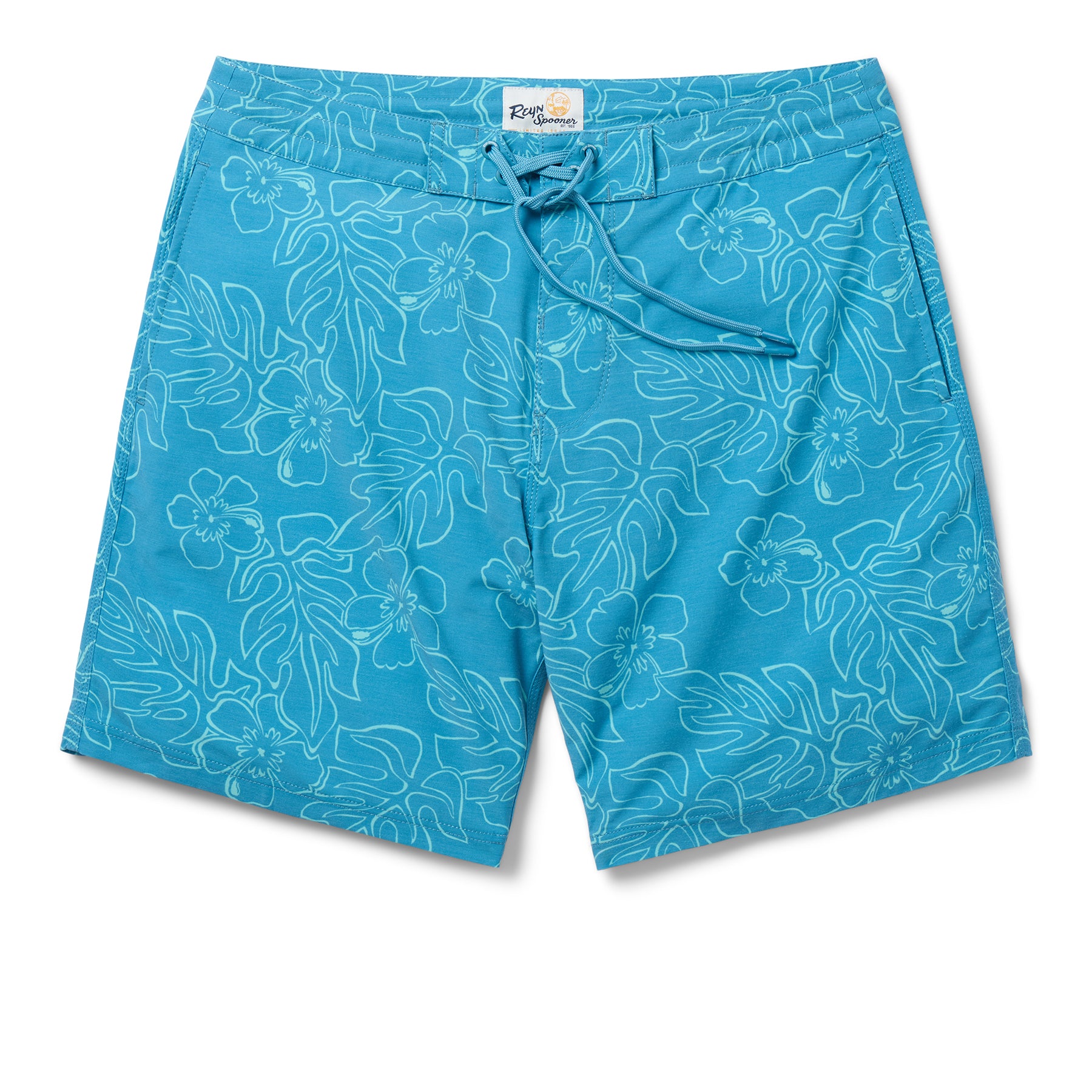 Reyn Spooner MONSTERA INK ECO BOARD SHORTS in AQUA
