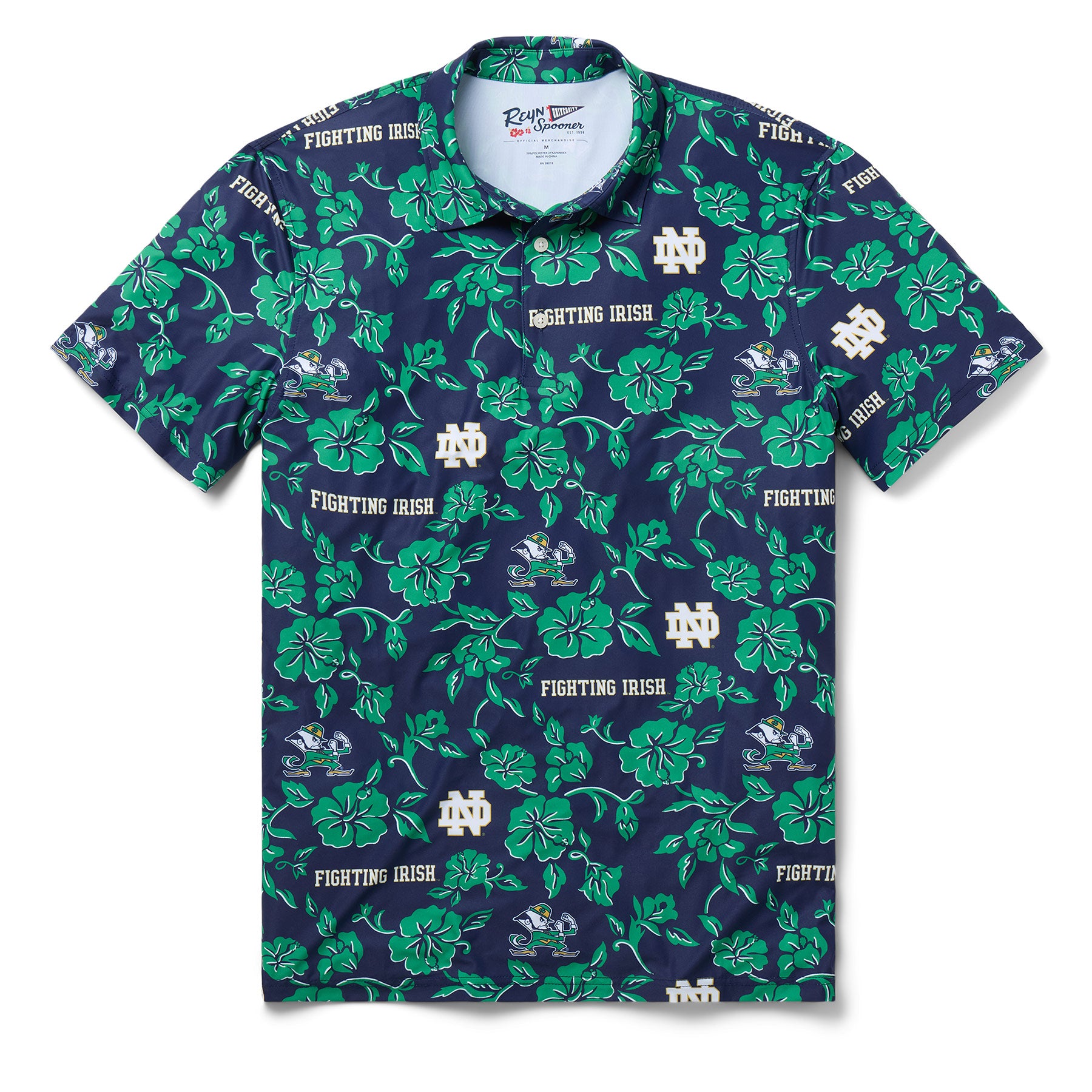 Reyn Spooner UNIVERSITY OF NOTRE DAME PUA PERFORMANCE POLO in NAVY