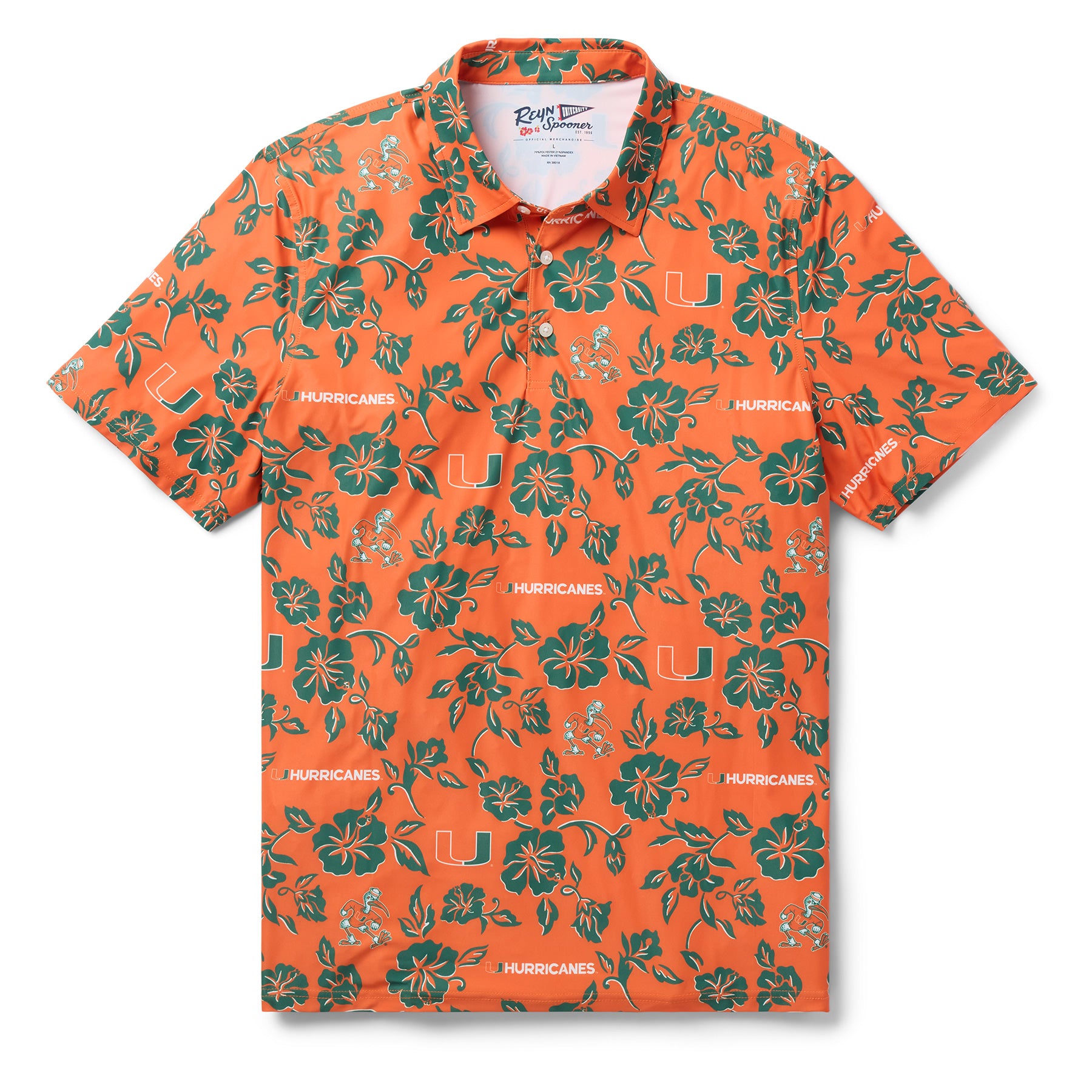 Reyn Spooner UNIVERSITY OF MIAMI PUA PERFORMANCE POLO in ORANGE
