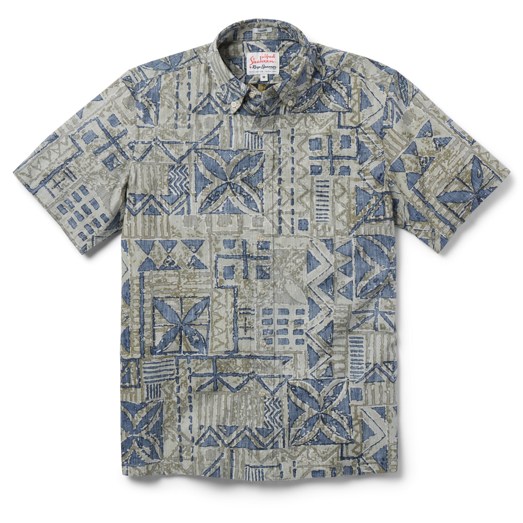 Reyn Spooner HAWAIIAN TAPA BUTTON FRONT in OLIVE