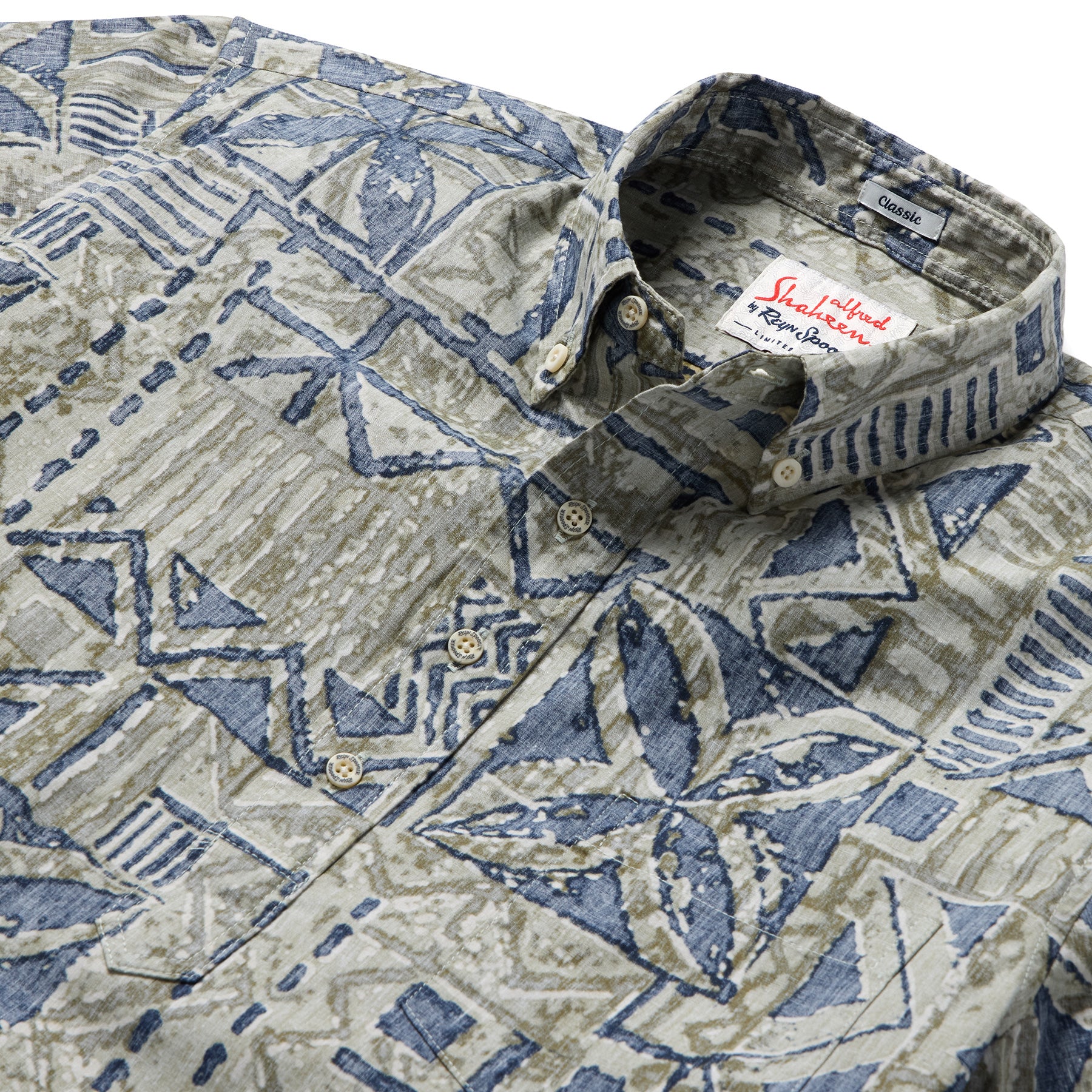 Reyn Spooner HAWAIIAN TAPA PULLOVER in OLIVE