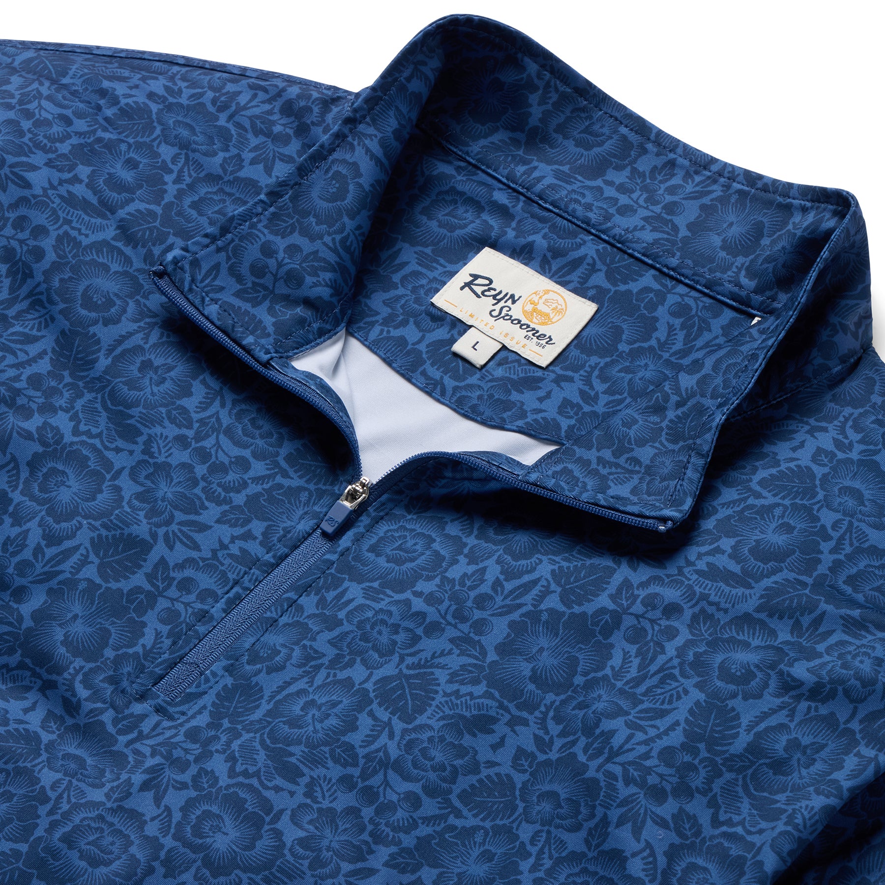 Reyn Spooner ISLAND BISCUS PERFORMANCE QUARTER ZIP in BLUE