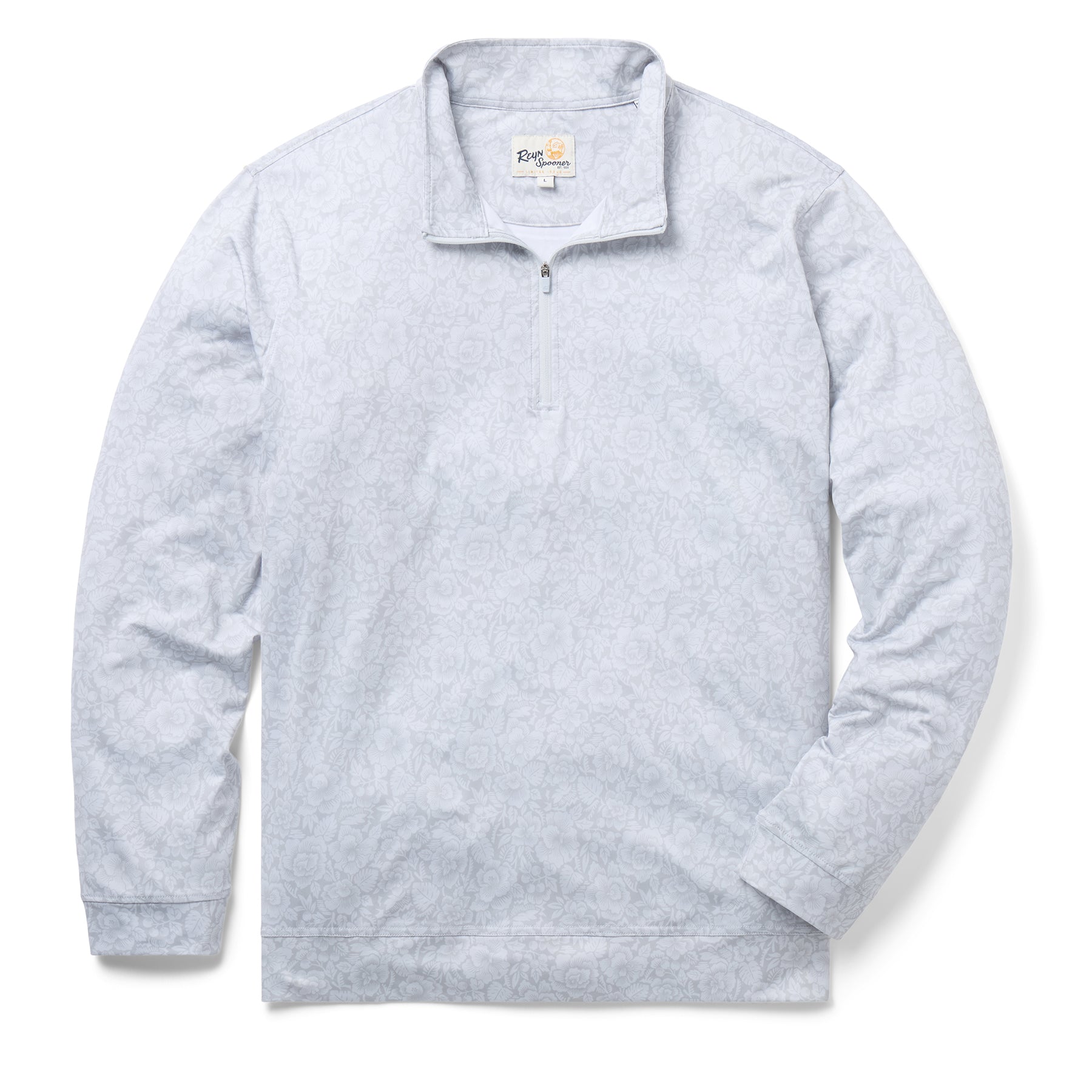Reyn Spooner ISLAND BISCUS PERFORMANCE QUARTER ZIP in GREY