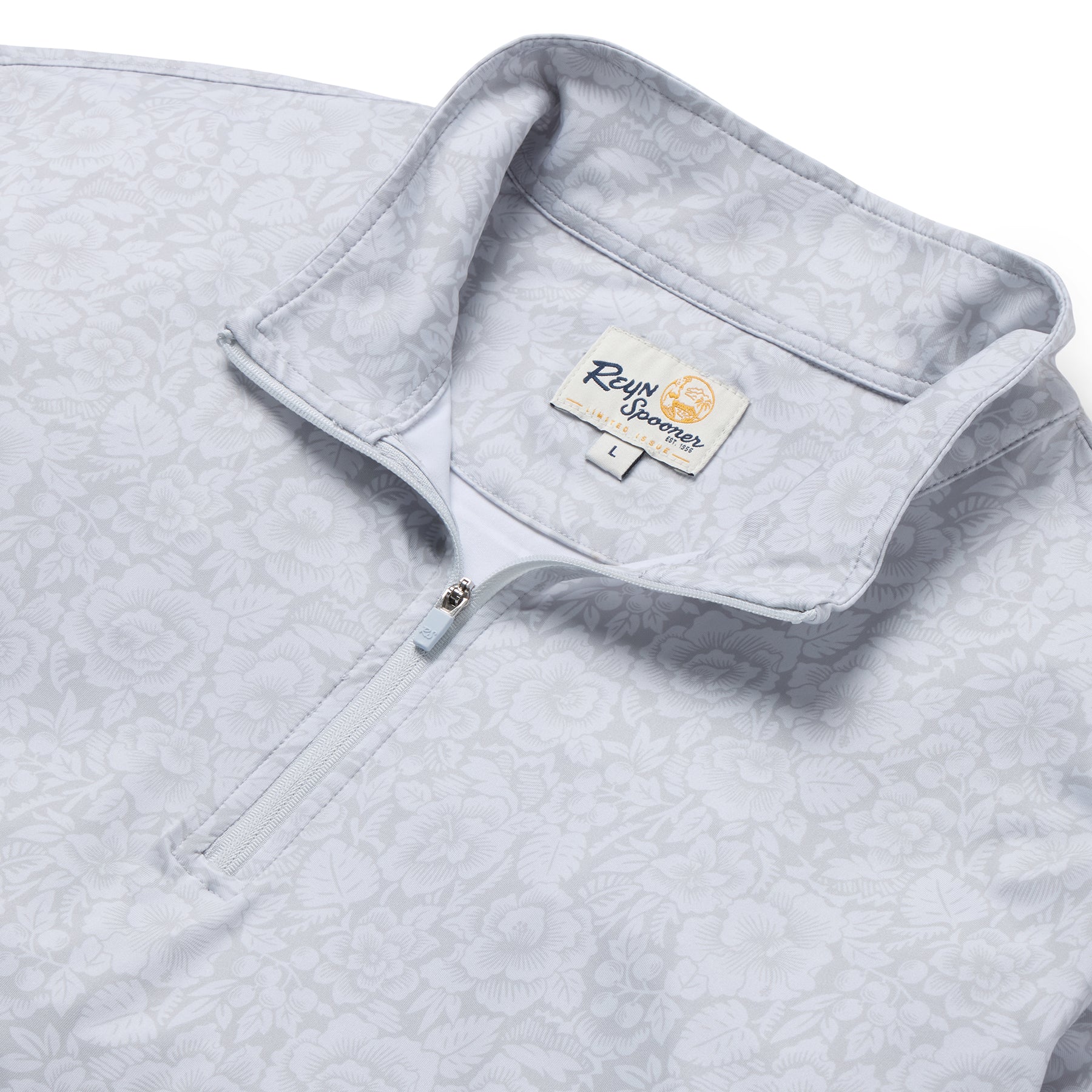 Reyn Spooner ISLAND BISCUS PERFORMANCE QUARTER ZIP in GREY