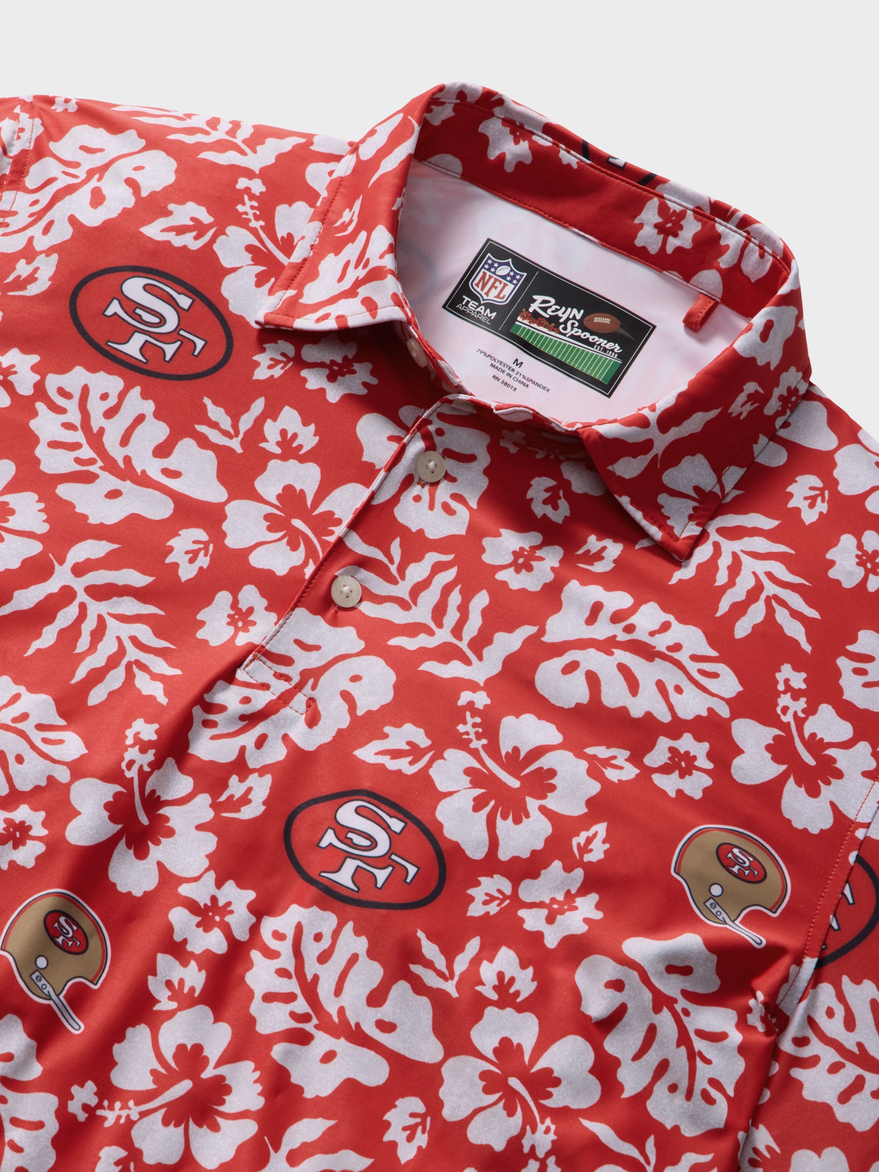 Reyn Spooner SAN FRANCISCO 49ERS THROWBACK PERFORMANCE POLO in RED
