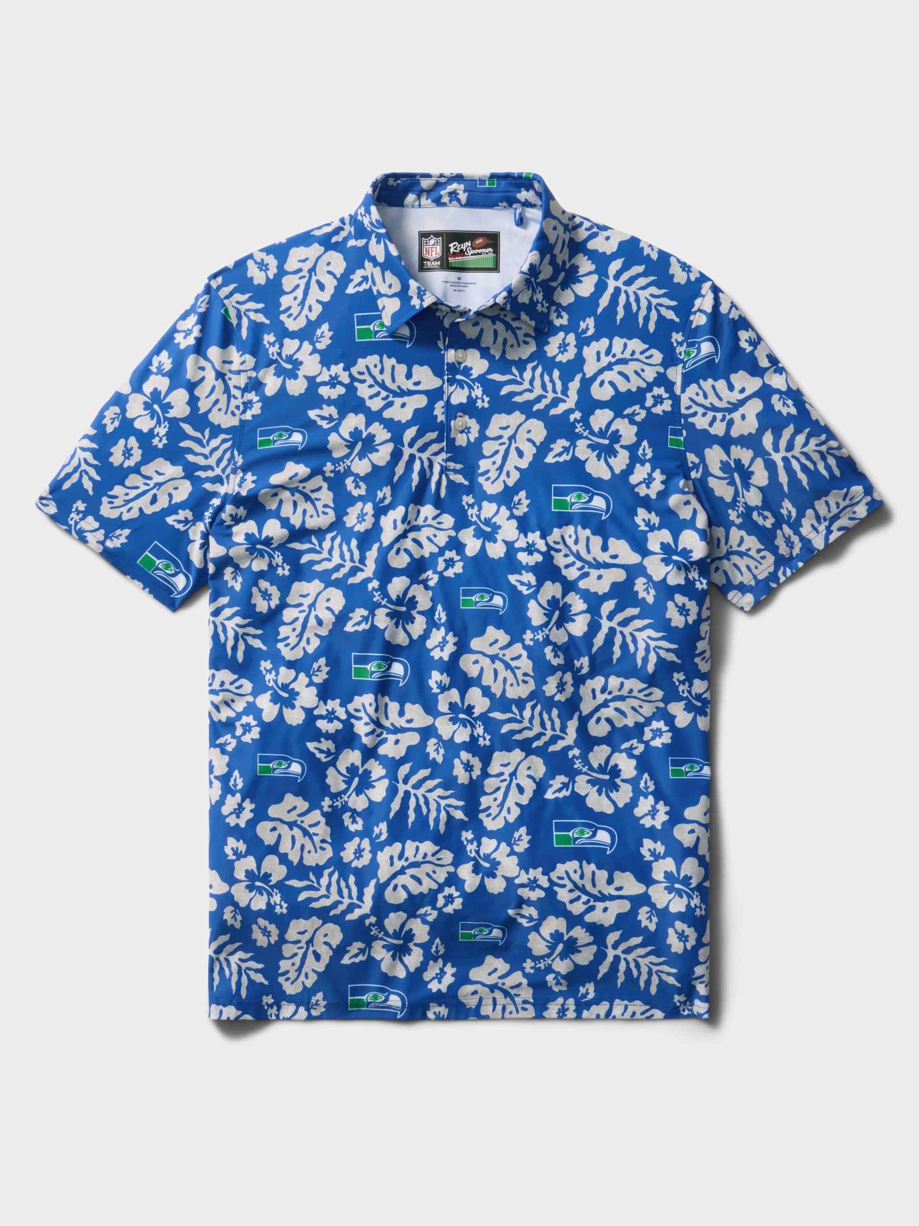 Reyn Spooner SEATTLE SEAHAWKS THROWBACK PERFORMANCE POLO in BLUE