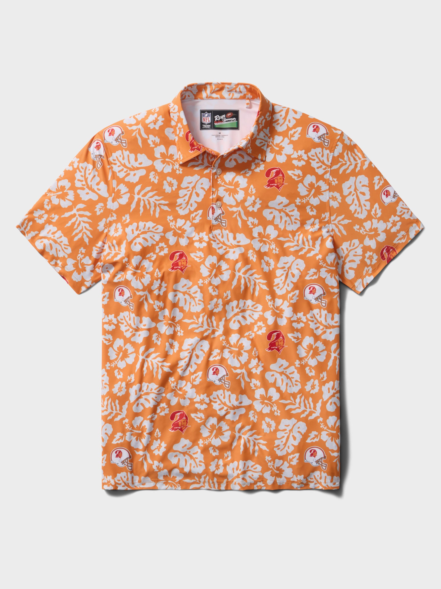 Reyn Spooner TAMPA BAY BUCCANEERS THROWBACK PERFORMANCE POLO in ORANGE