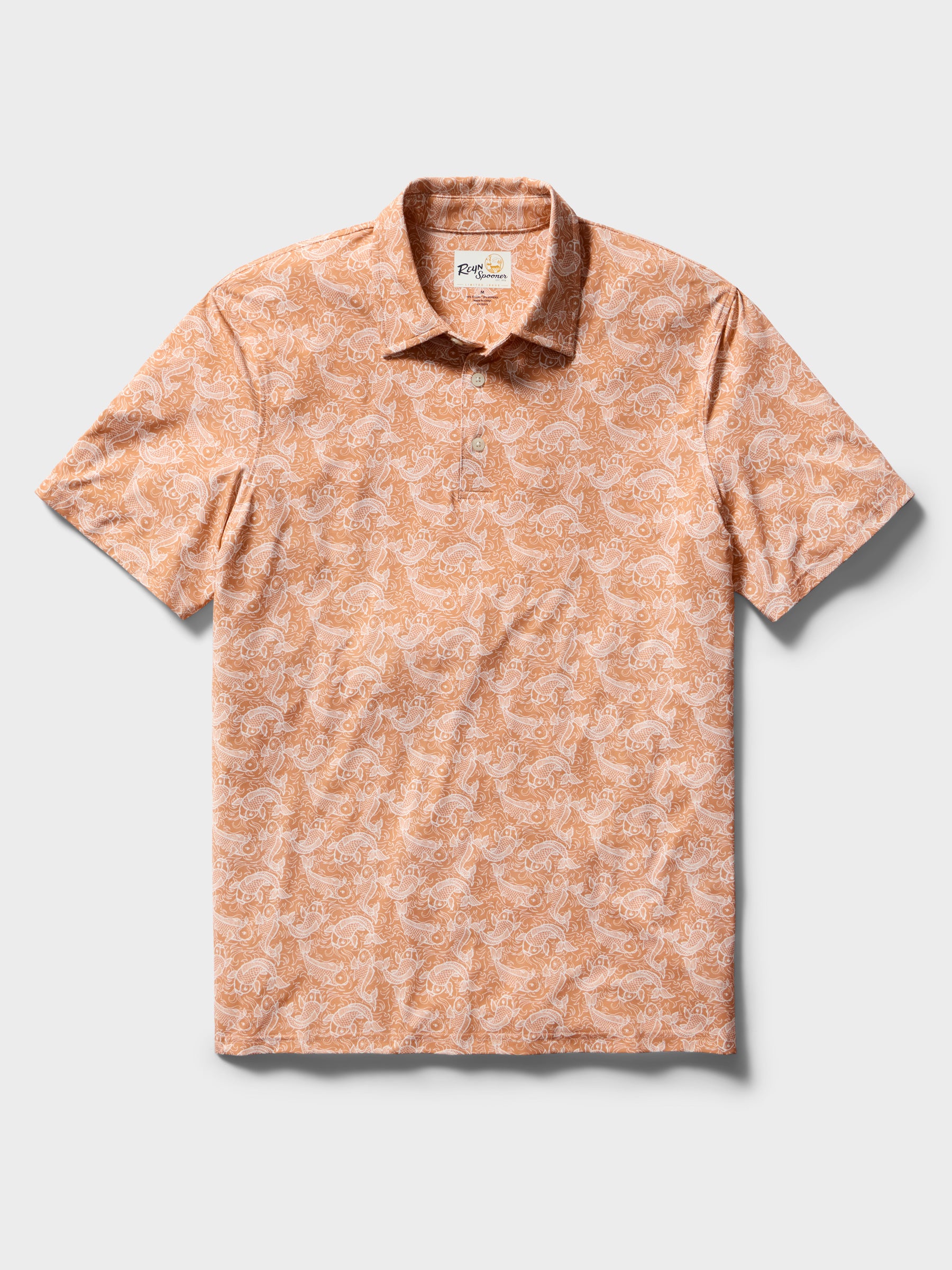 Reyn Spooner KOI POND PERFORMANCE POLO in CORAL