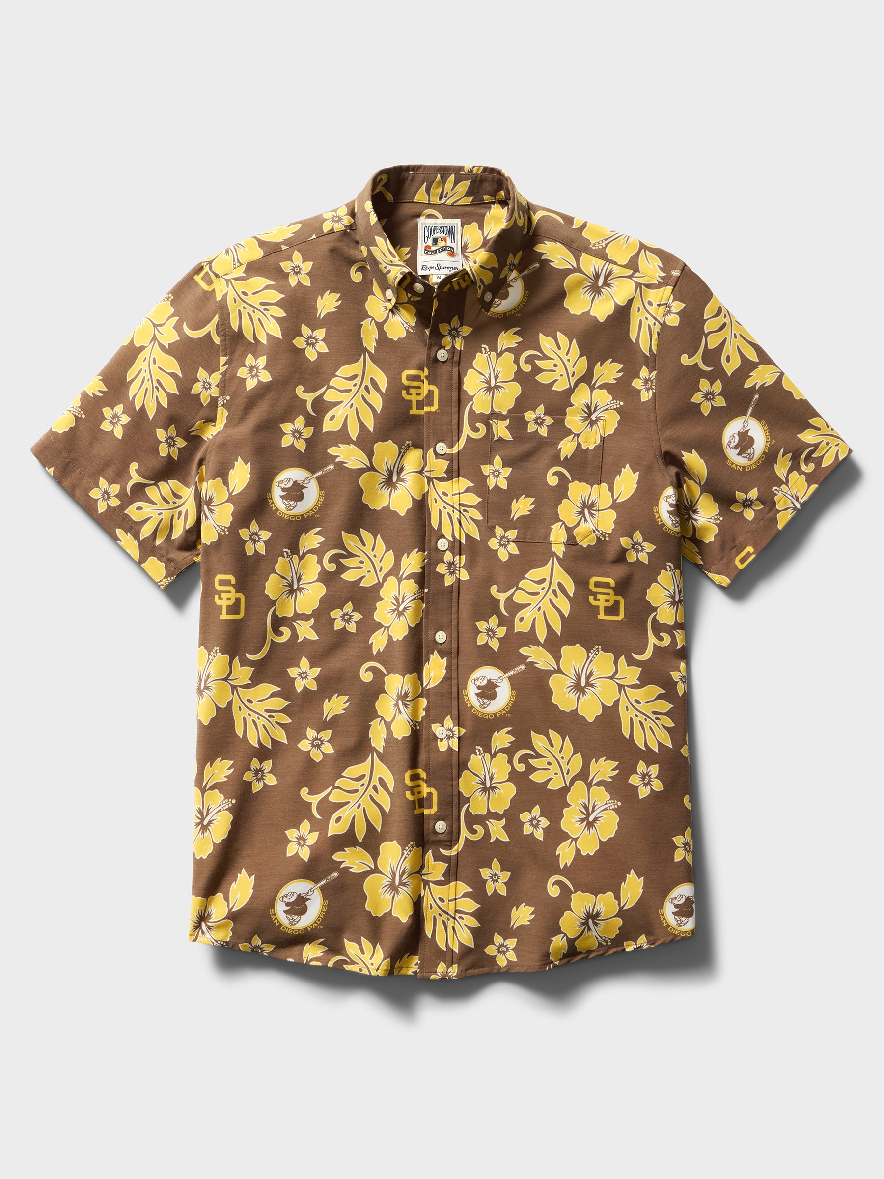 Reyn Spooner MLB® SAN DIEGO PADRES COOPERSTOWN PERFORMANCE ALOHA SHIRT in BROWN
