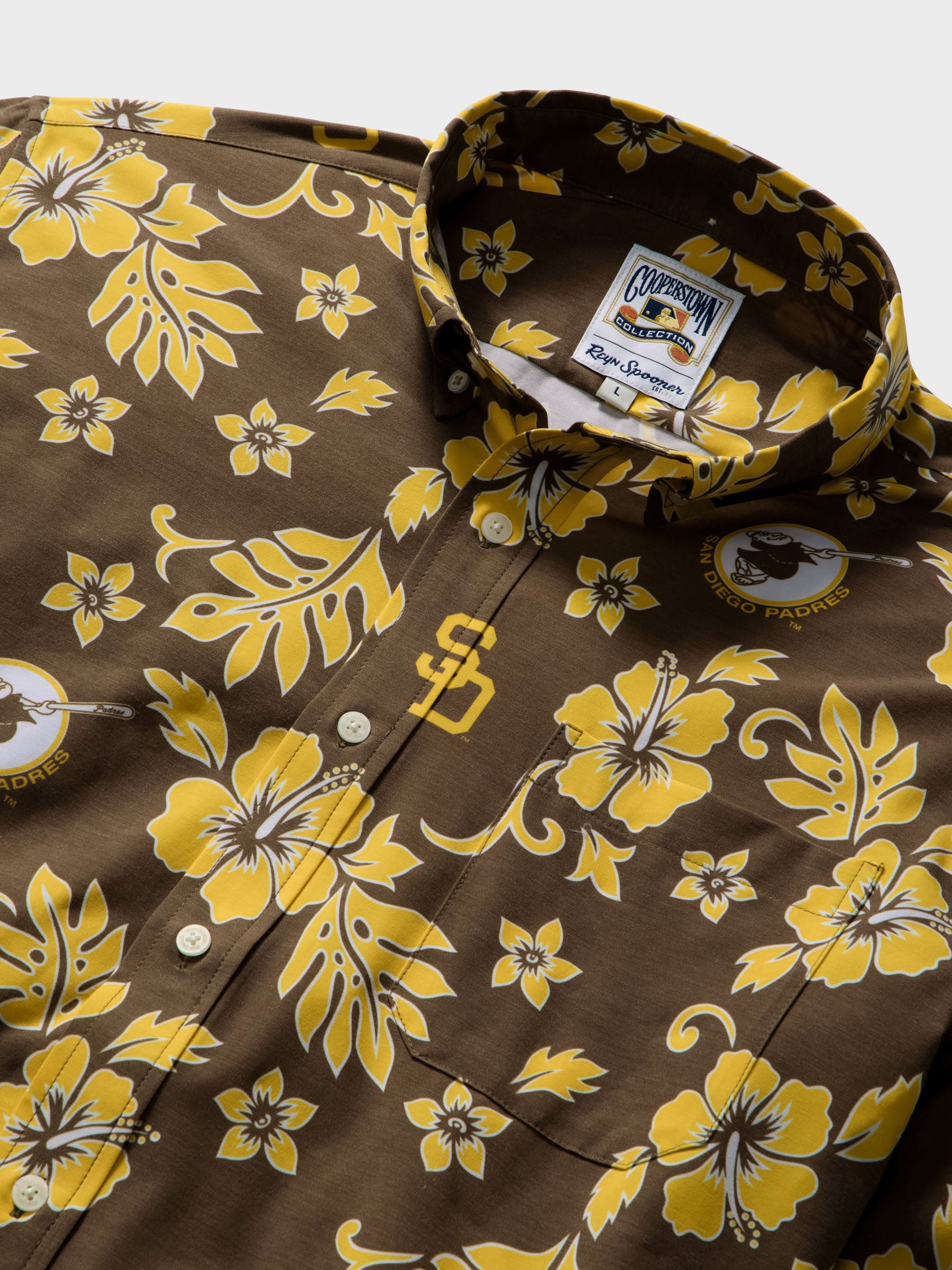 Reyn Spooner MLB® SAN DIEGO PADRES COOPERSTOWN PERFORMANCE ALOHA SHIRT in BROWN