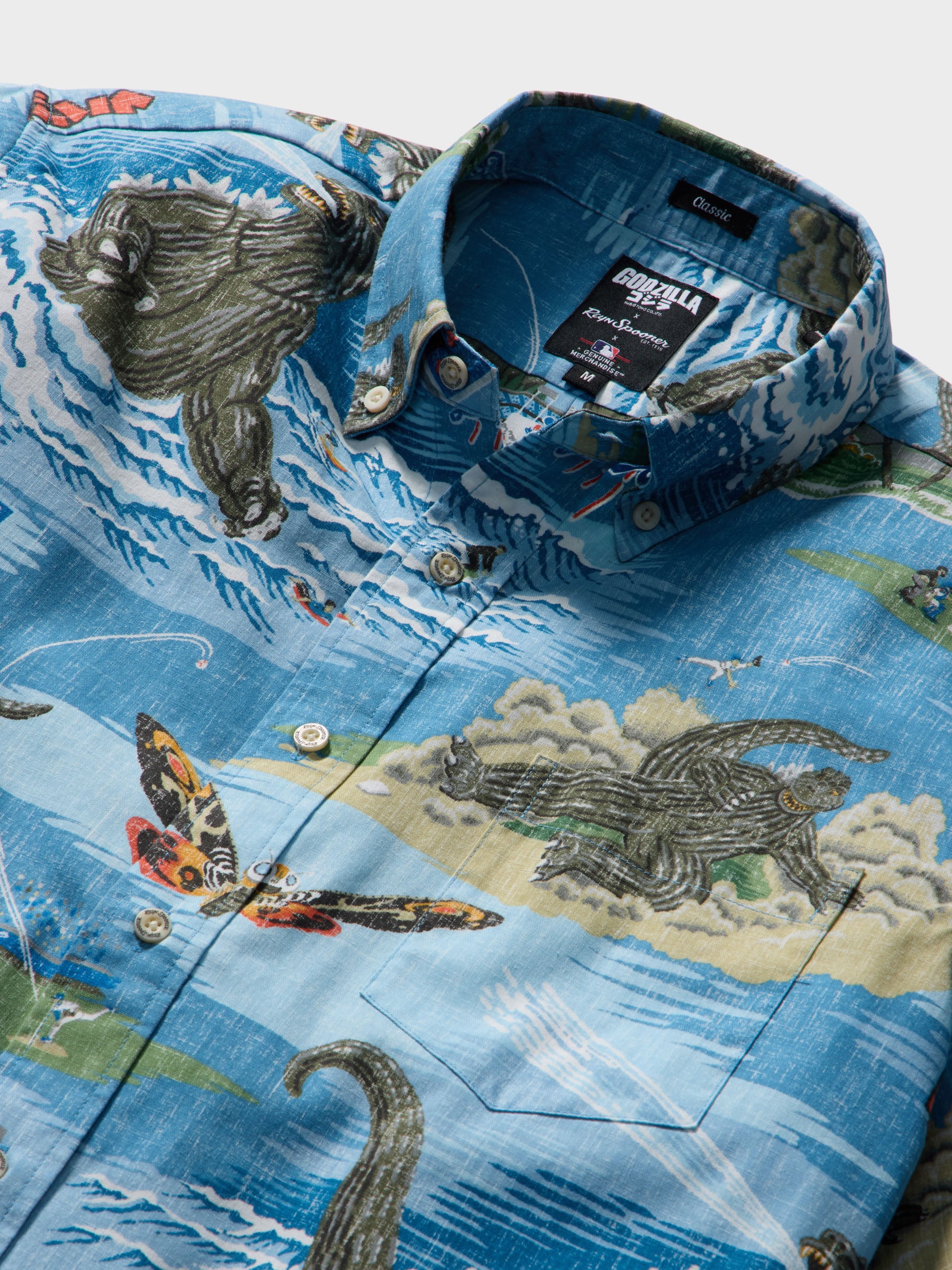 Reyn Spooner MLB® LOS ANGELES DODGERS GODZILLA ALOHA SHIRT in BLUE