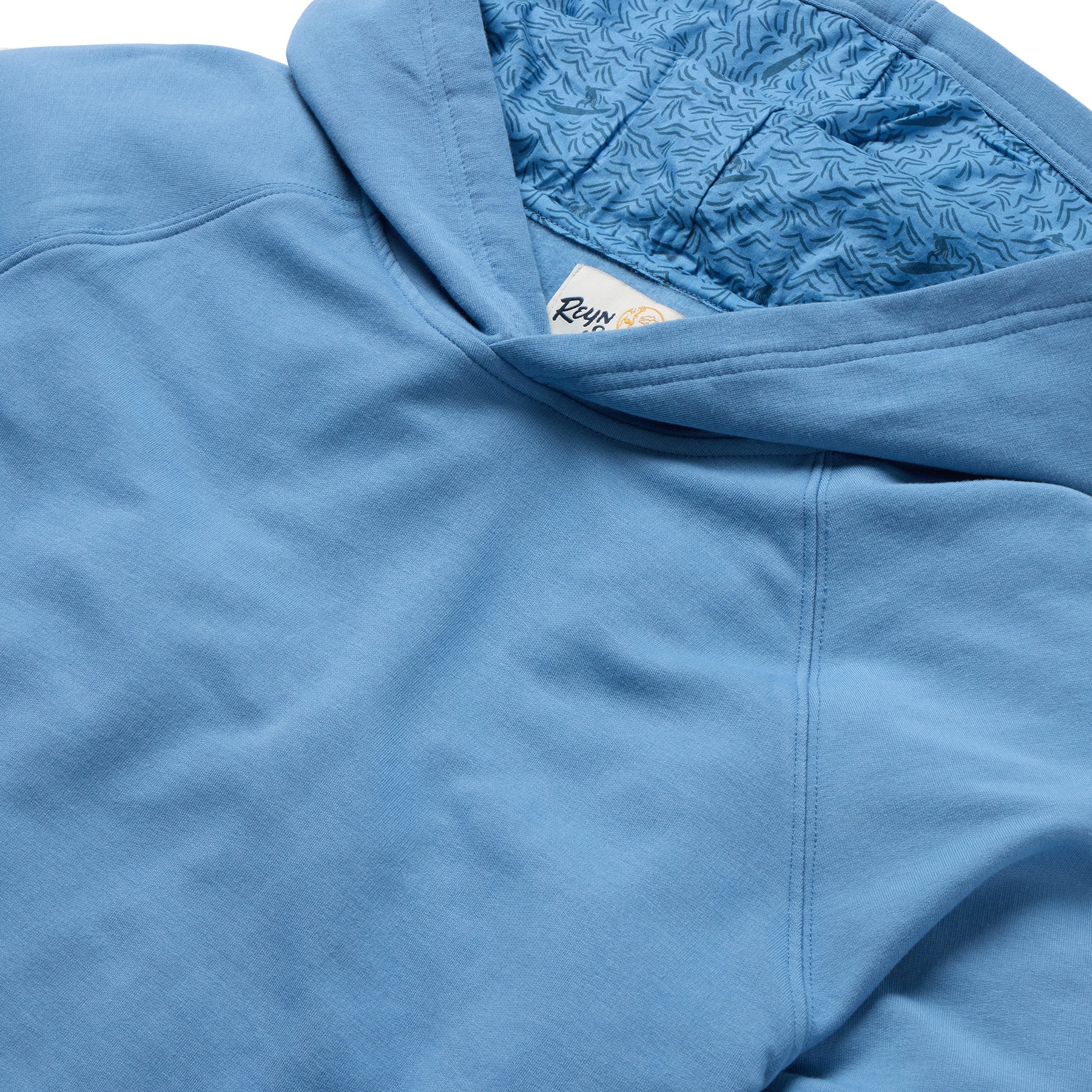 Reyn Spooner RAGLAN FLEECE HOODIE in MID BLUE