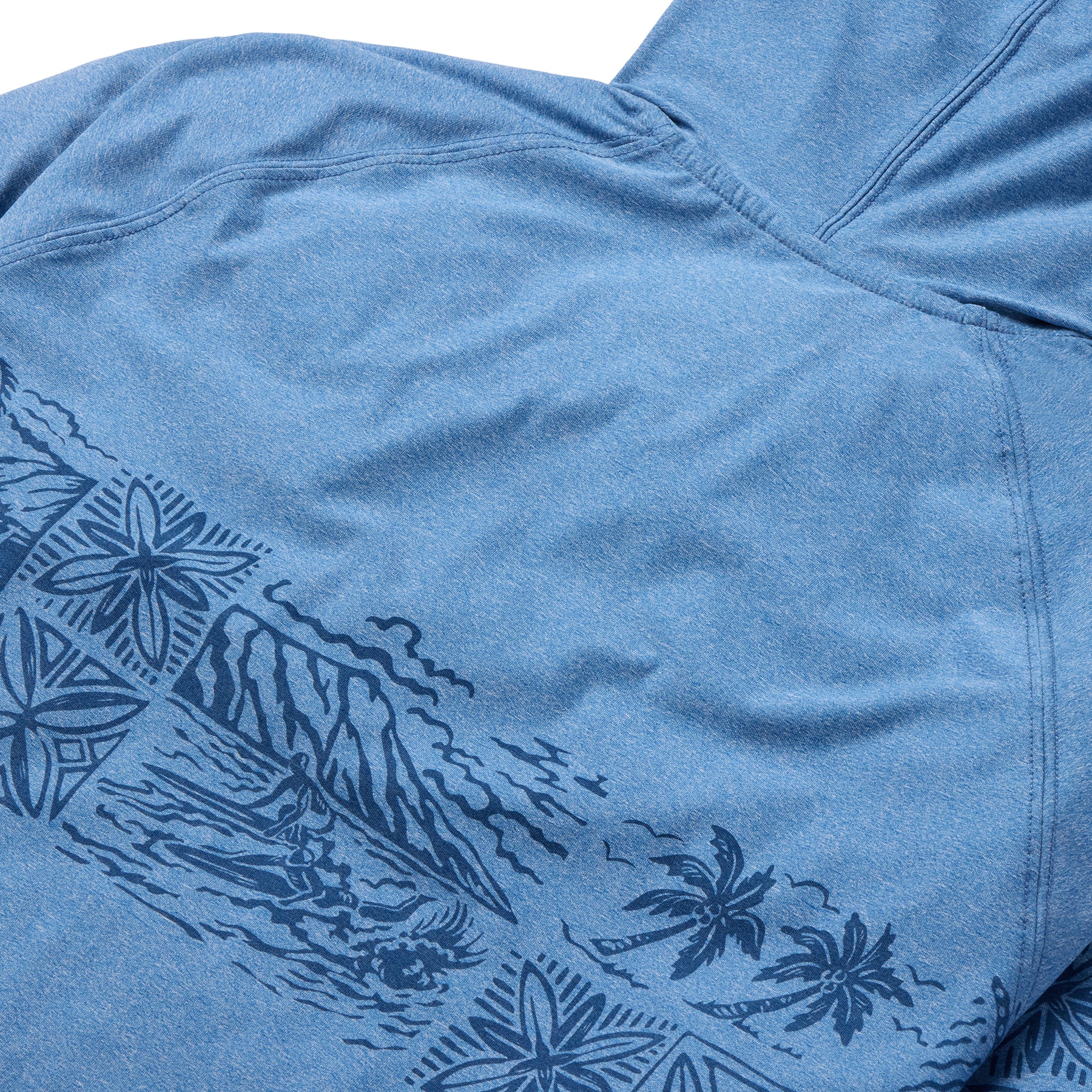 Reyn Spooner NALU TAPA PERFORMANCE HOODIE in MID BLUE