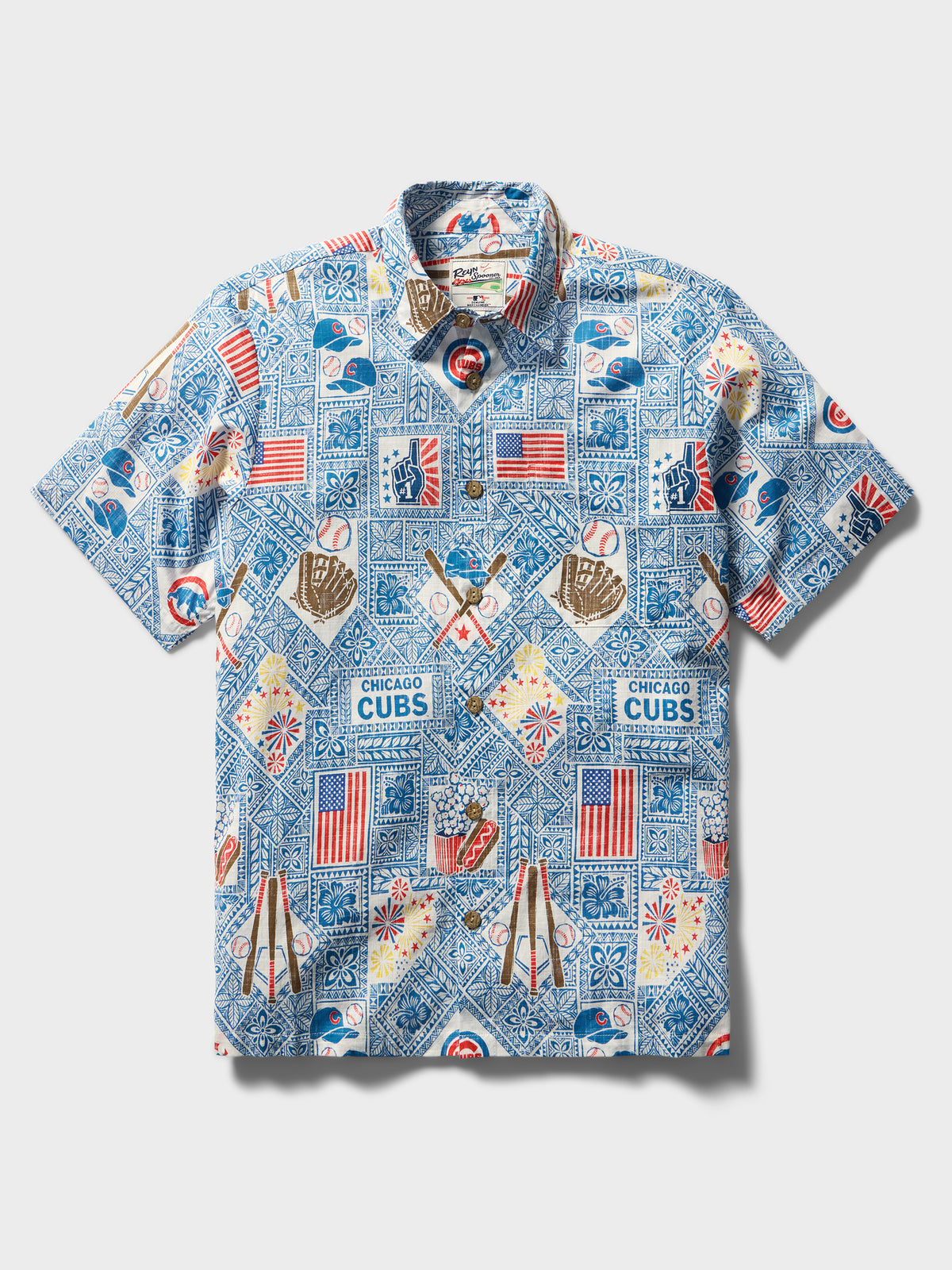 Men's Reyn Spooner Blue Chicago Cubs Americana Button-Up Shirt