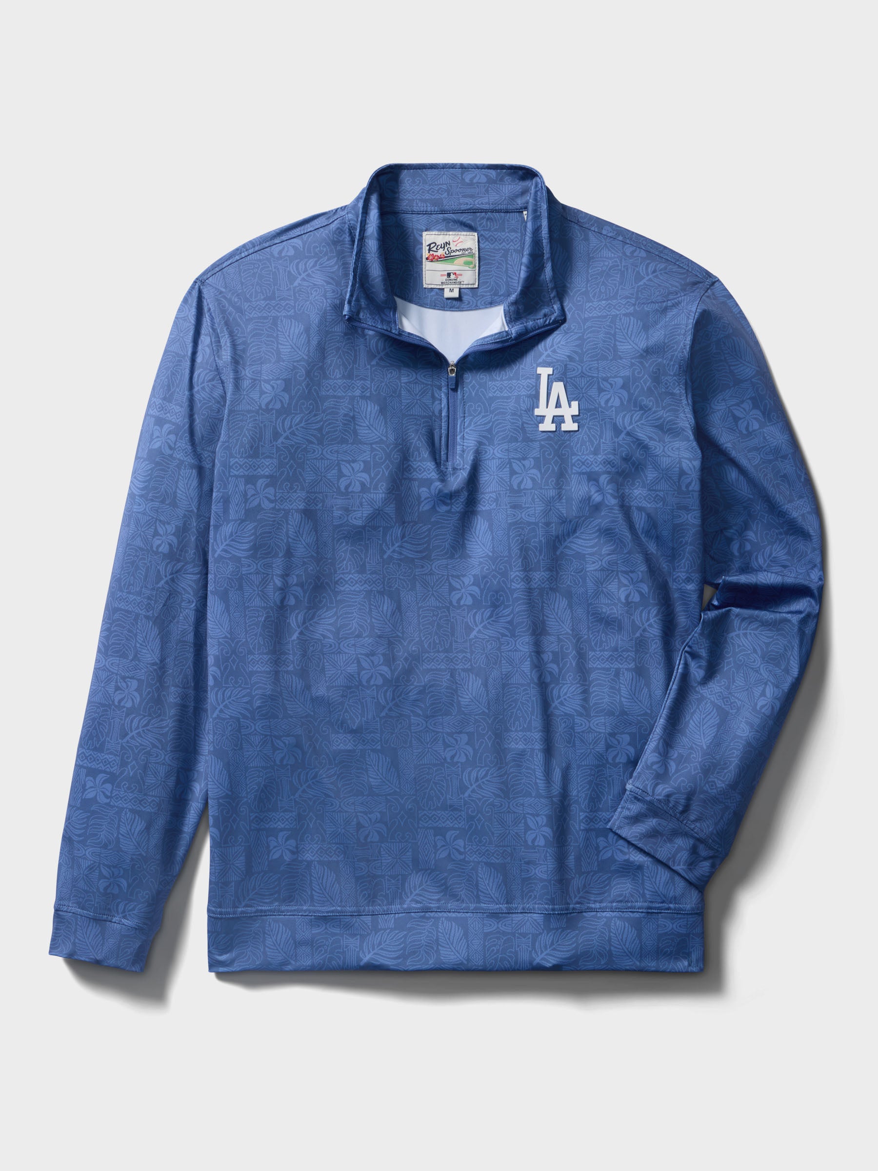 Reyn Spooner MLB® LOS ANGELES DODGERS QUARTER ZIP in SOUTH PACIFIC TAPA - TRUE NAVY