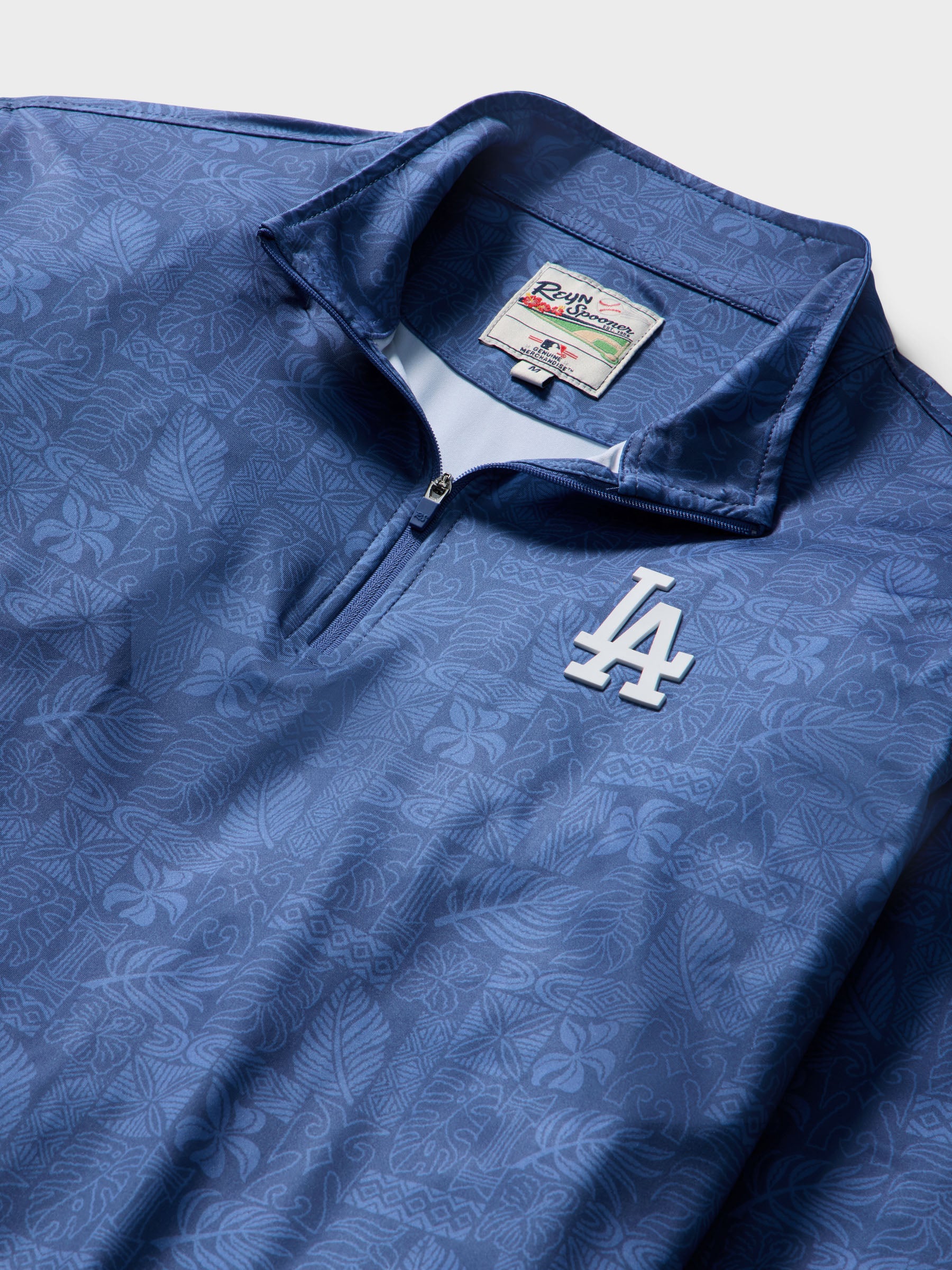 Reyn Spooner MLB® LOS ANGELES DODGERS QUARTER ZIP in SOUTH PACIFIC TAPA - TRUE NAVY