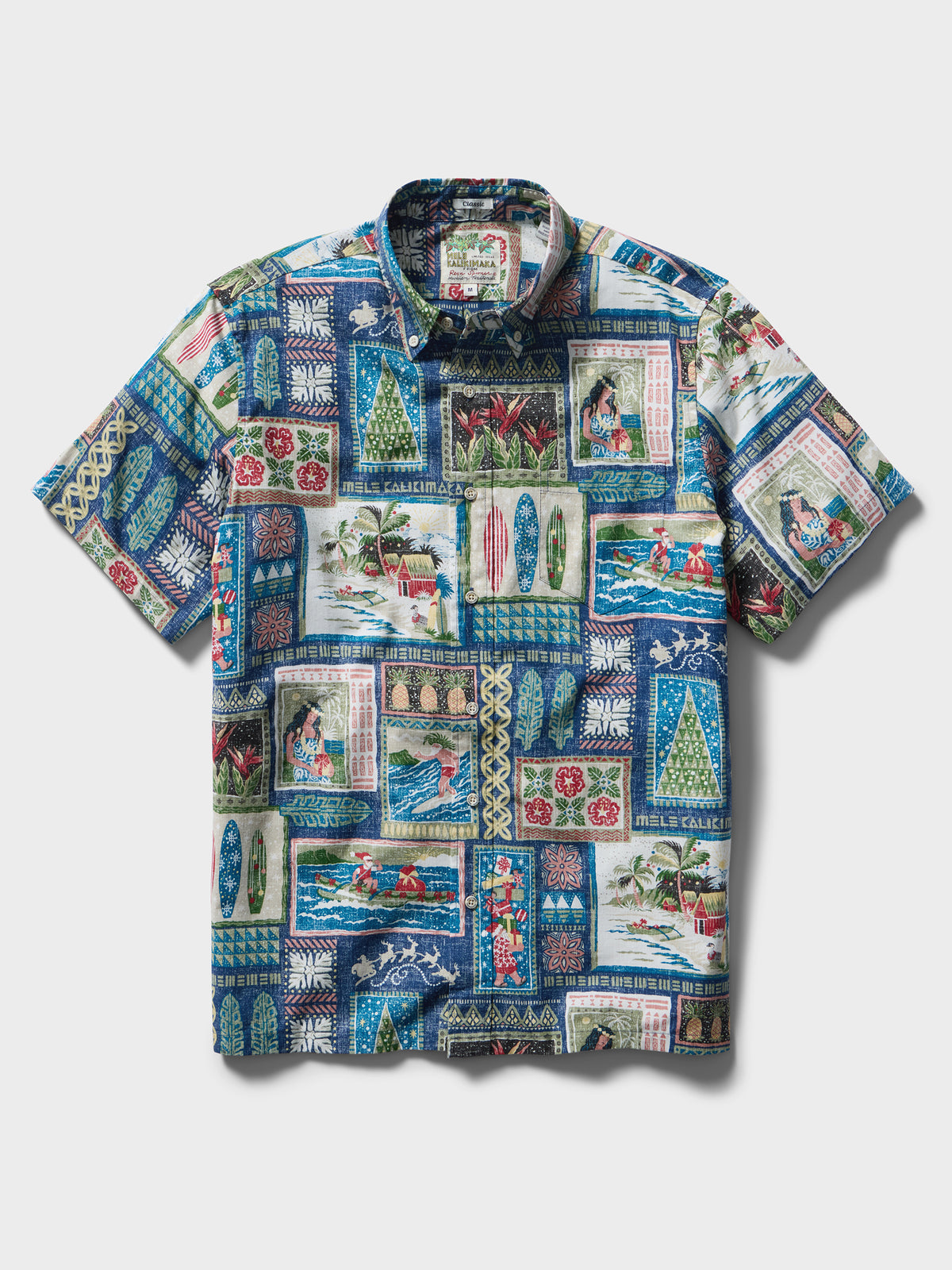 Reyn Spooner HAWAIIAN CHRISTMAS 2026 BUTTON FRONT in NAVY