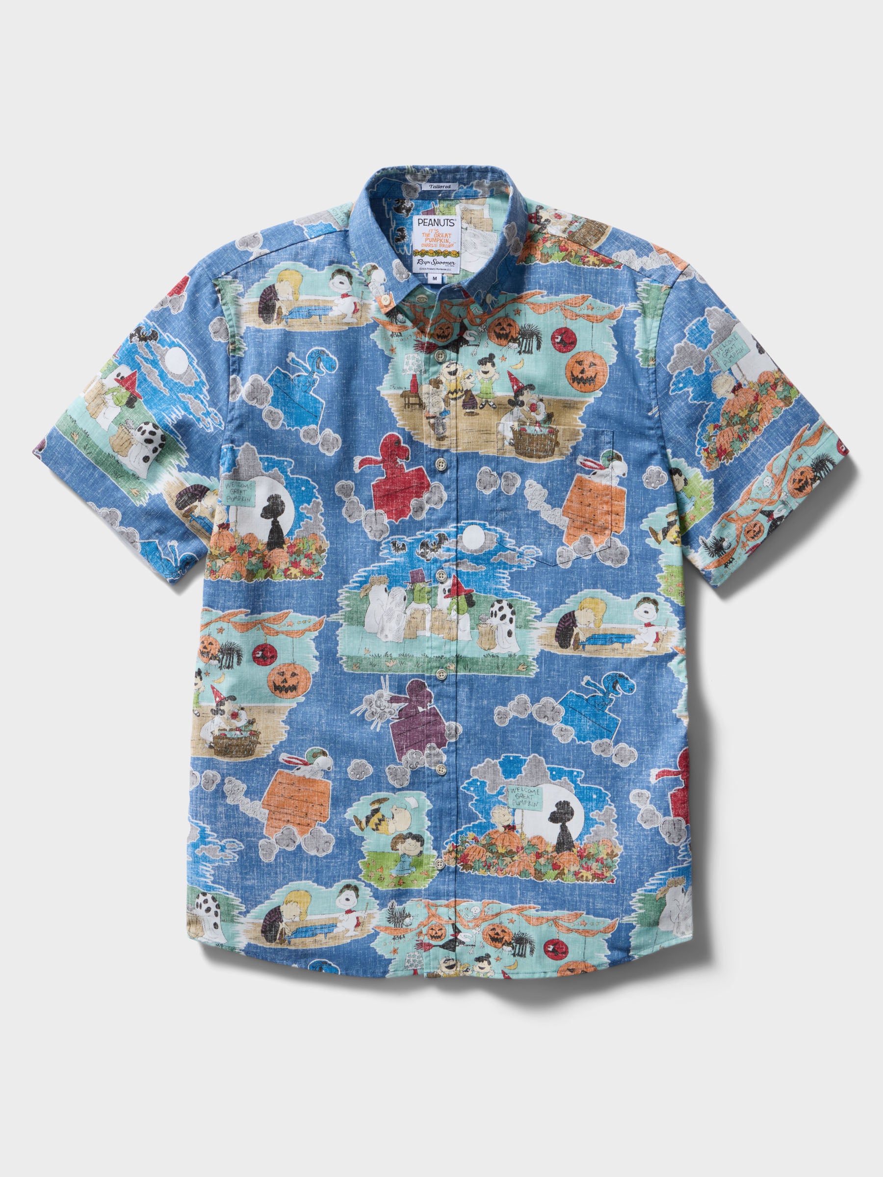 Reyn Spooner IT'S THE GREAT PUMPKIN, CHARLIE BROWN: 60TH ANNIVERSARY TAILORED in VINTAGE INDIGO