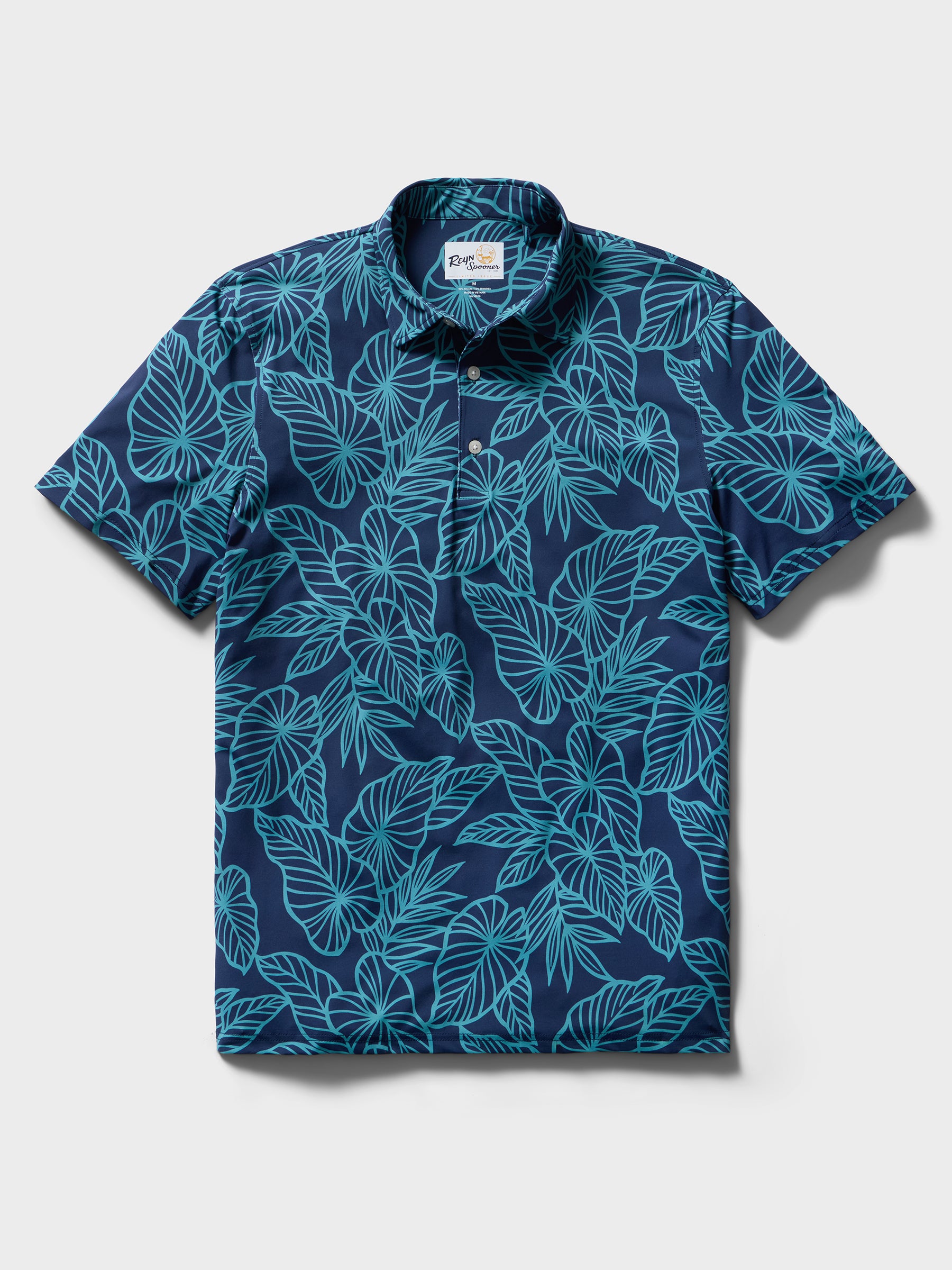 Reyn Spooner KALO LEAF PERFORMANCE POLO in NAVY