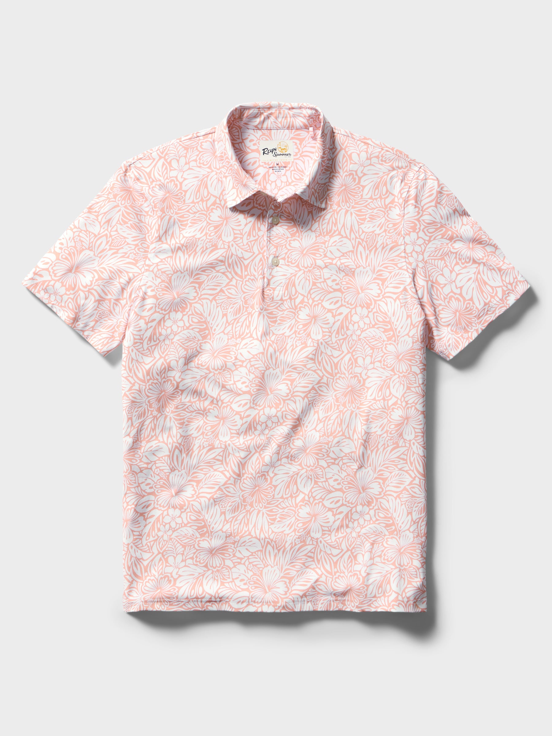 Reyn Spooner NAHELE PUA PERFORMANCE POLO in PINK