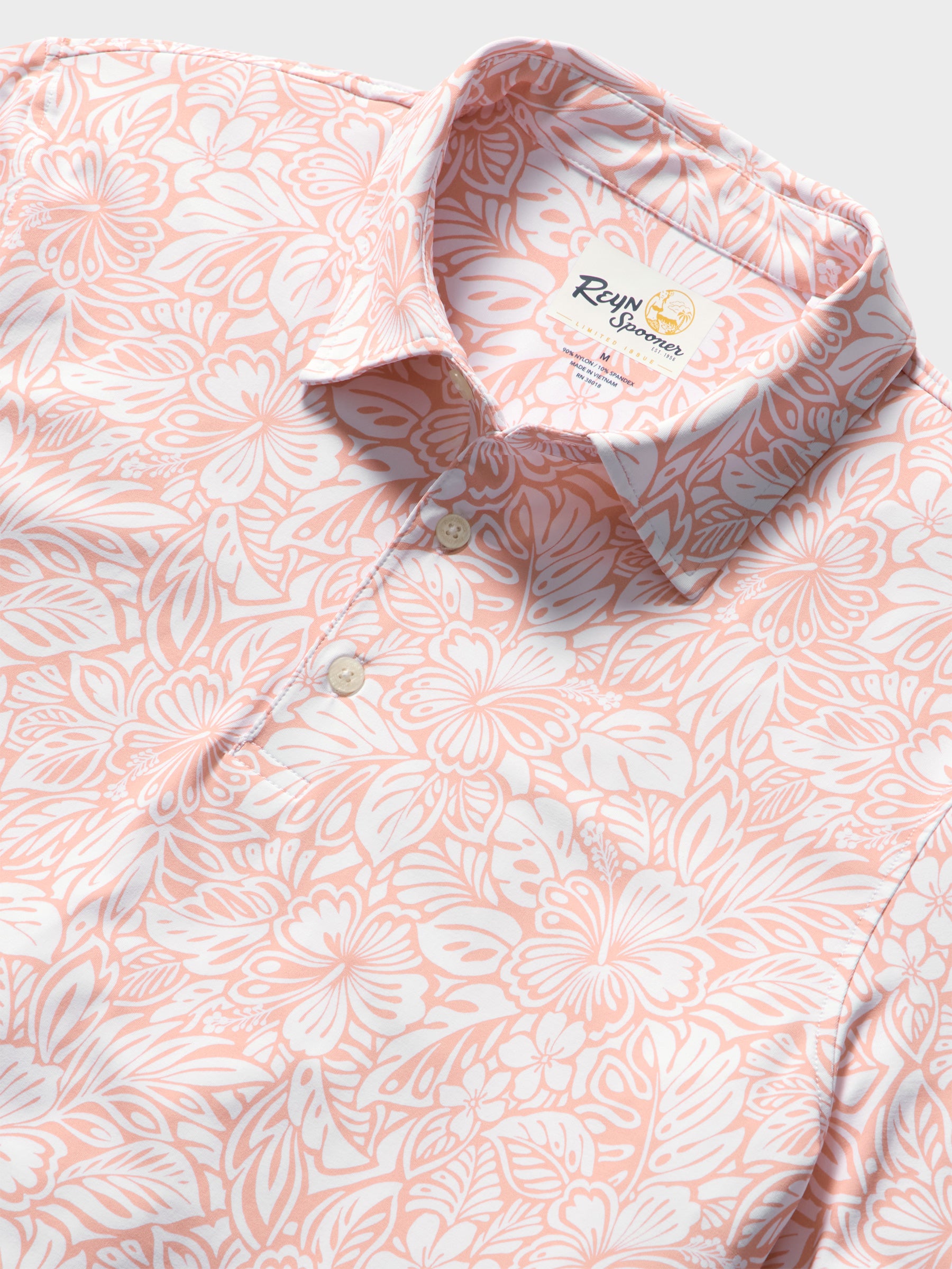 Reyn Spooner NAHELE PUA PERFORMANCE POLO in PINK