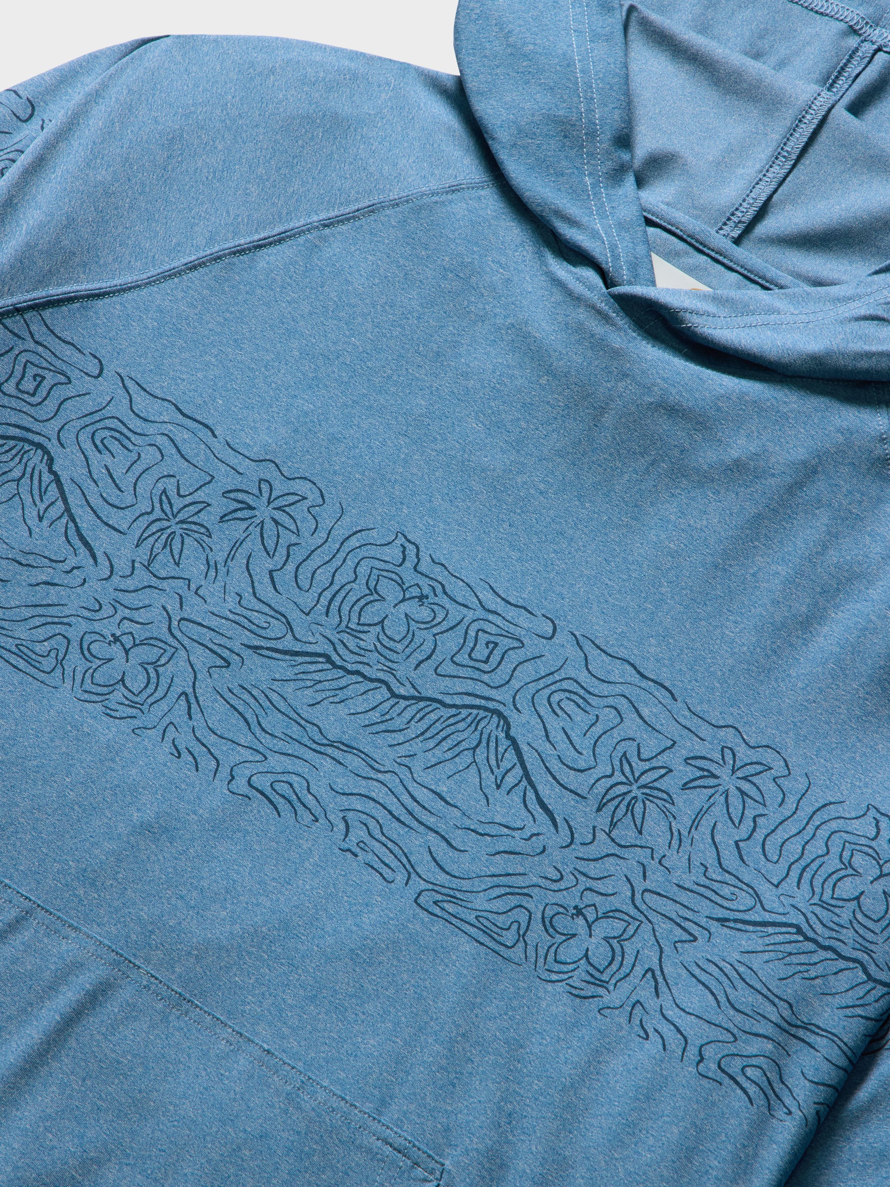 Reyn Spooner DIAMOND HEAD DOODLES PERFORMANCE HOODIE in MID BLUE