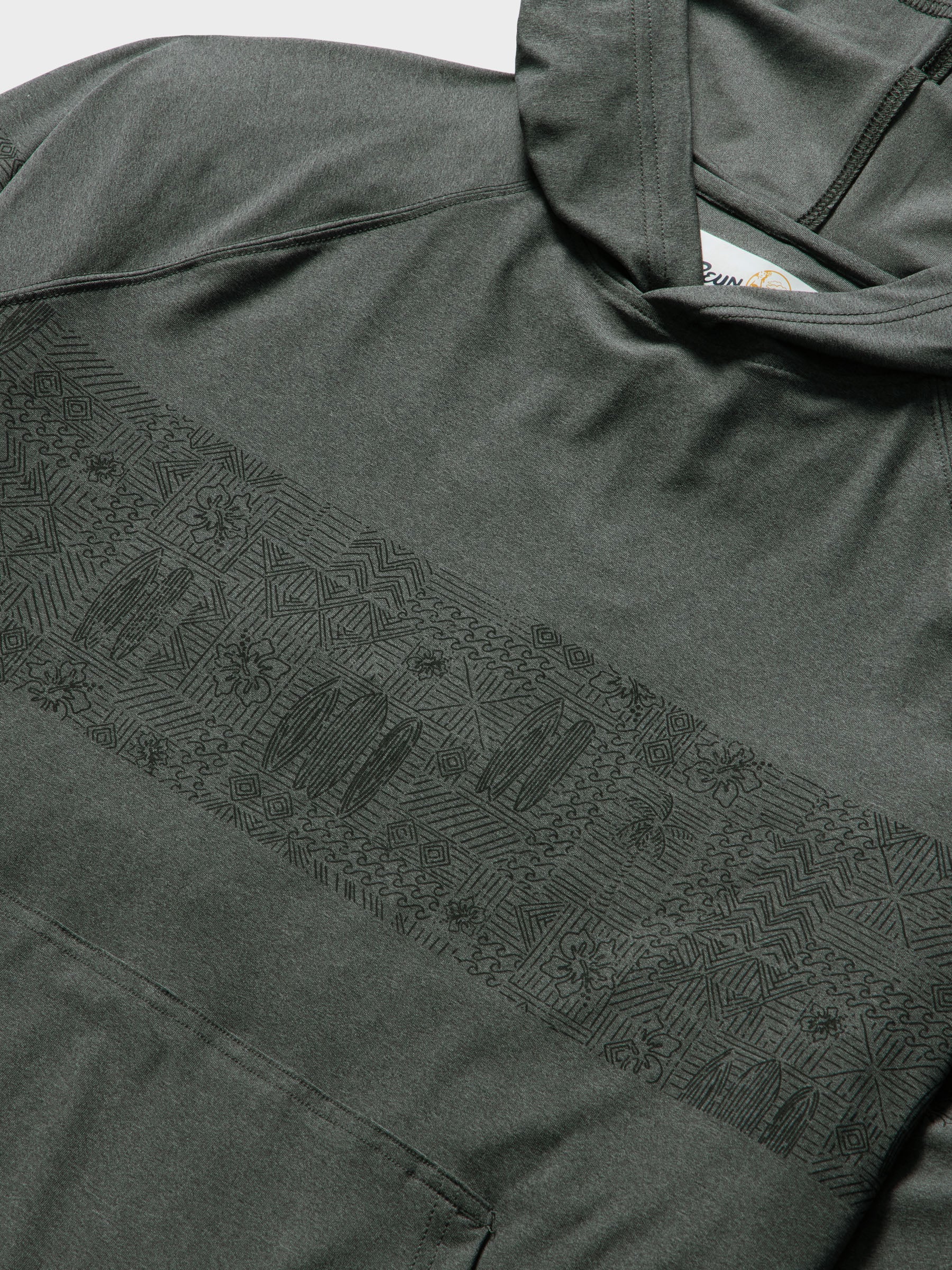 Reyn Spooner SURF STRIPE PERFORMANCE HOODIE in HEATHER CHARCOAL