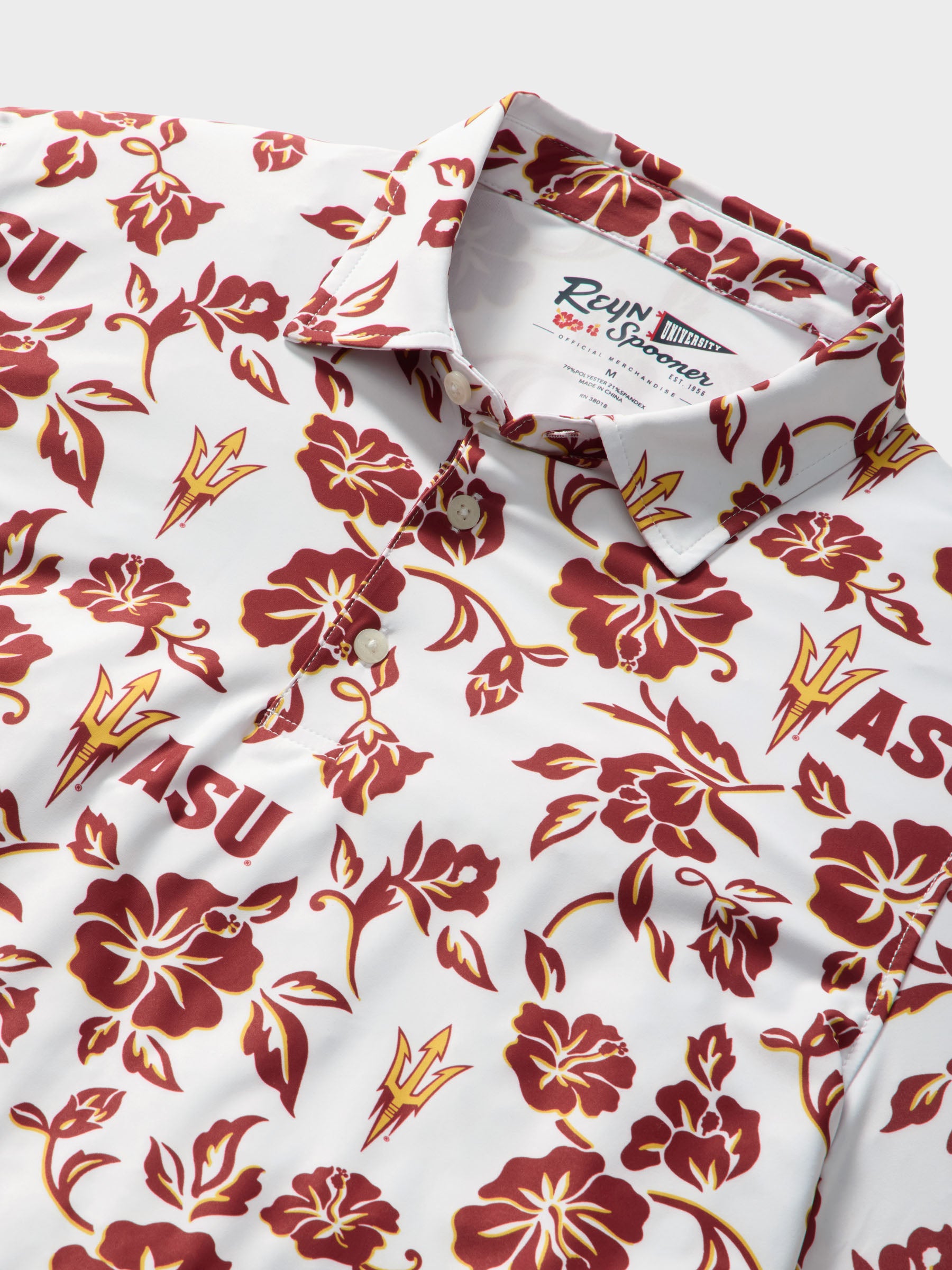 Reyn Spooner ARIZONA STATE UNIVERSITY PUA PERFORMANCE POLO in WHITE