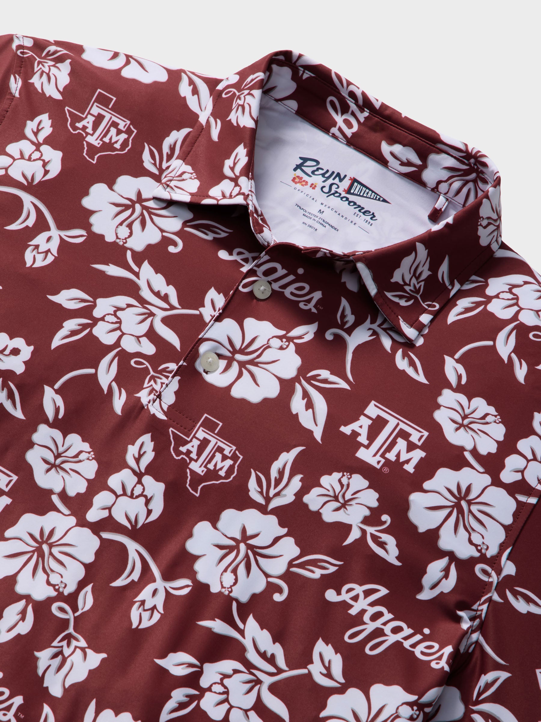 Reyn Spooner TEXAS A&M UNIVERSITY PUA PERFORMANCE POLO in MAROON