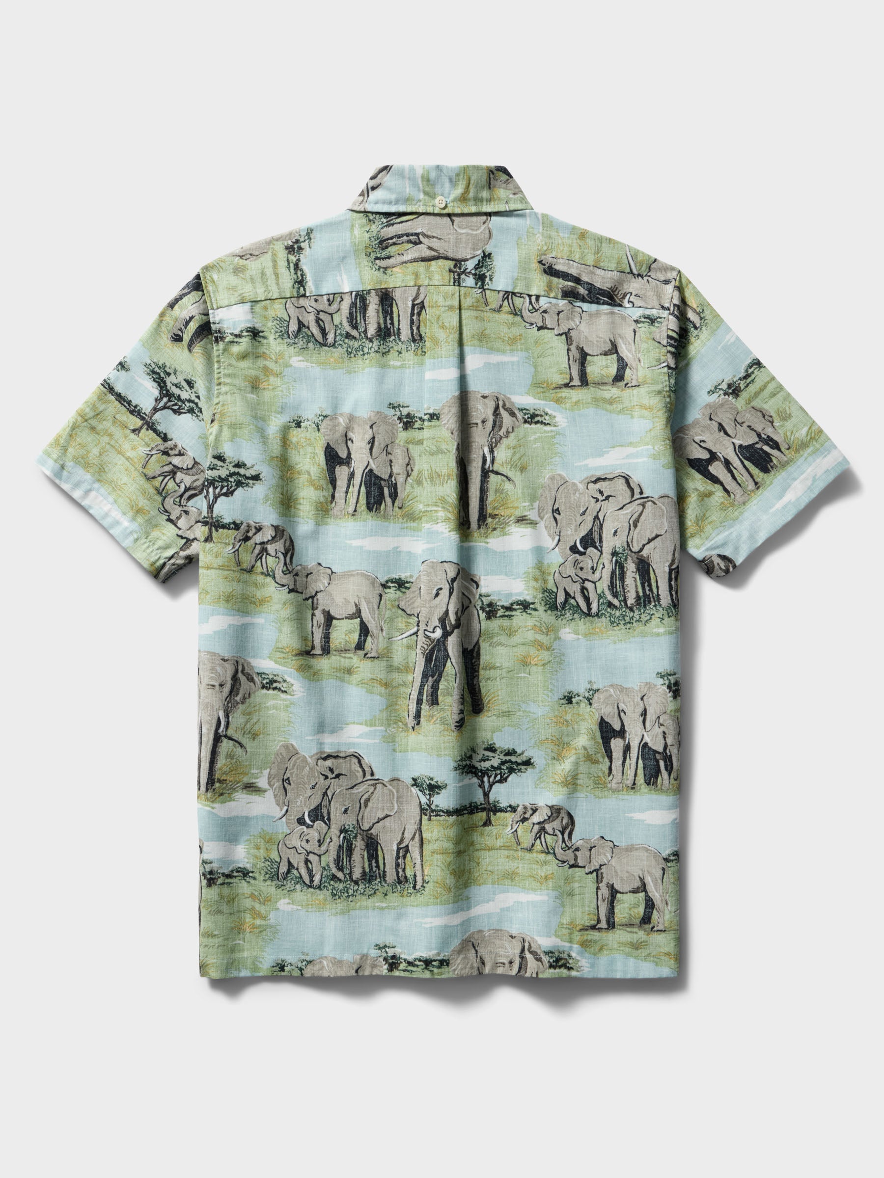 Reyn Spooner SAN DIEGO ZOO ELEPHANT VALLEY BUTTON FRONT in MINERAL