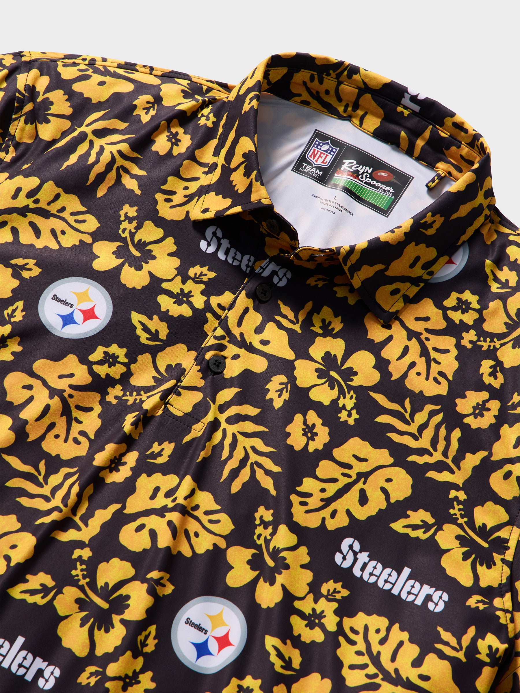 Reyn Spooner PITTSBURGH STEELERS GAME DAY PERFORMANCE POLO in BLACK