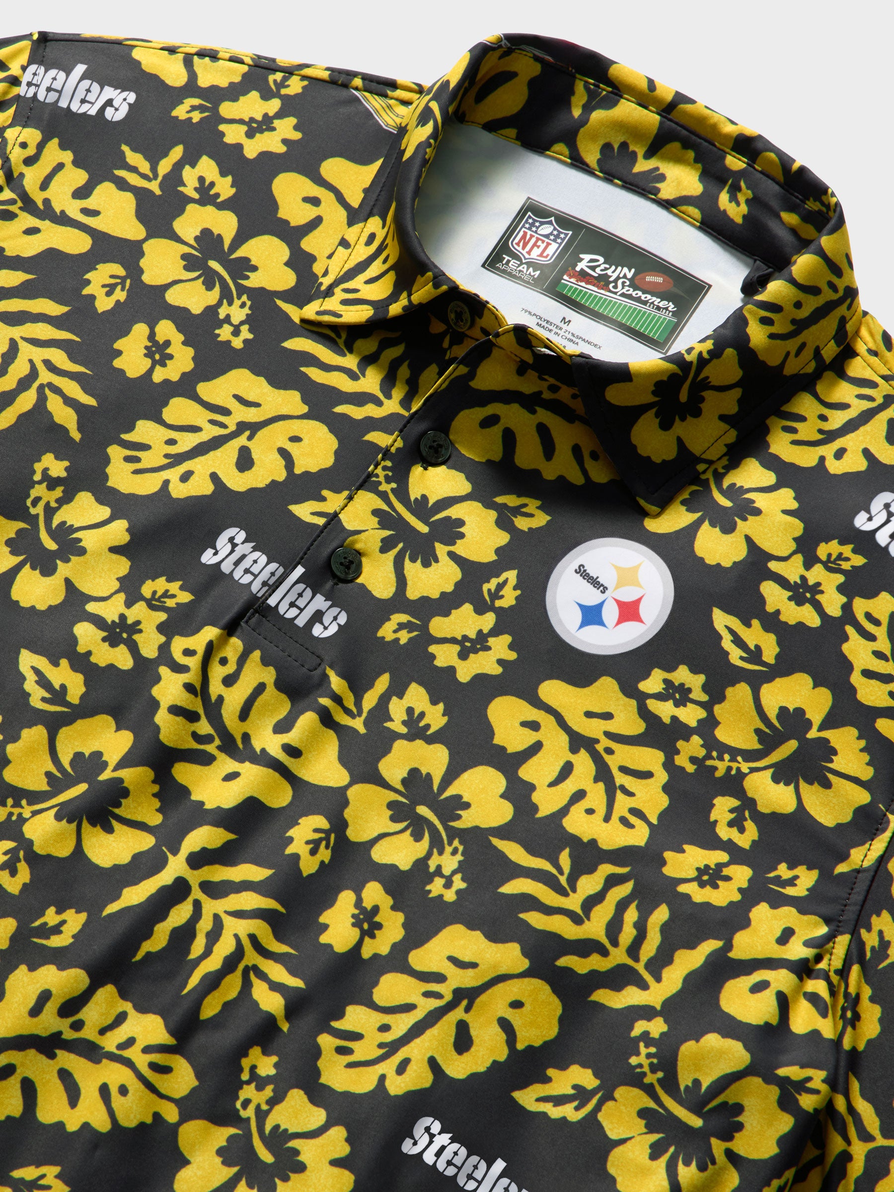 Reyn Spooner PITTSBURGH STEELERS GAME DAY PERFORMANCE POLO in BLACK