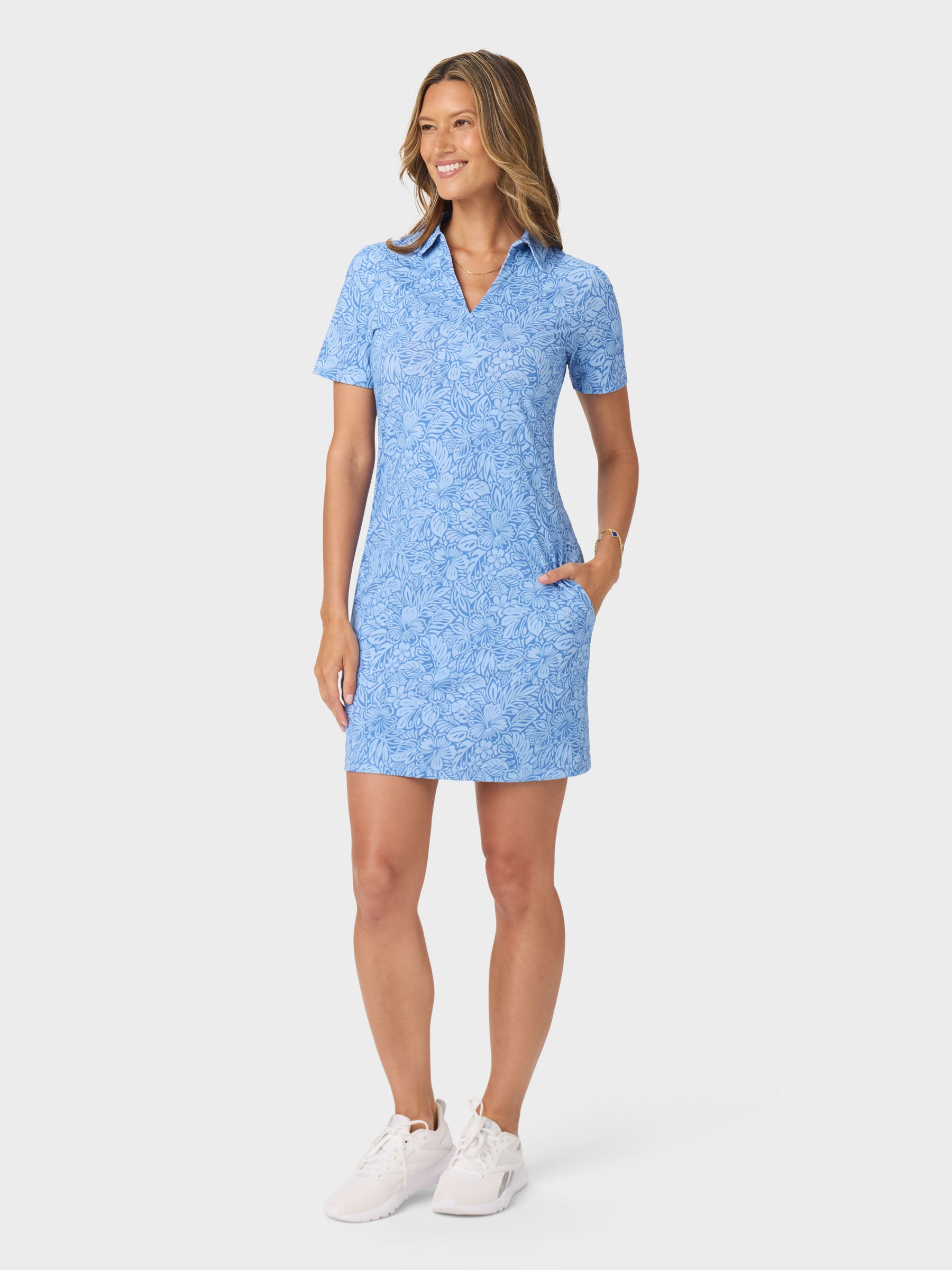 Reyn Spooner NAHELE PUA LIZZY PERFORMANCE DRESS in BLUE