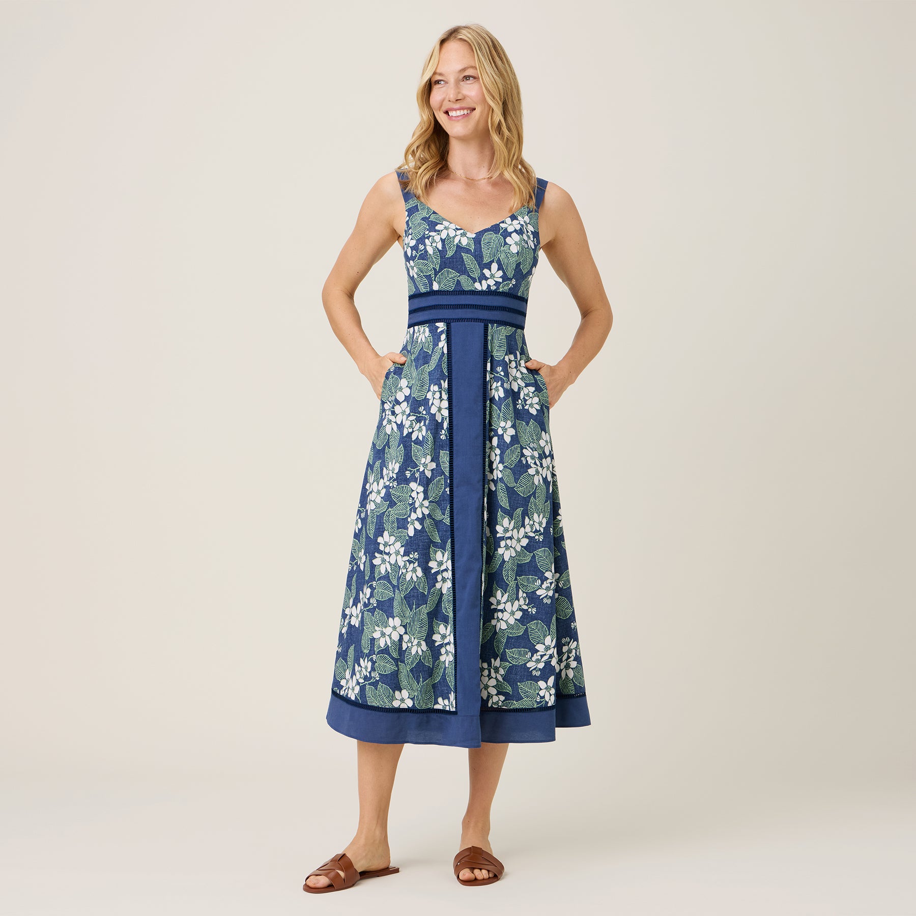 Reyn Spooner NUPOLUPOLU ELEANOR DRESS in INSIGNIA BLUE