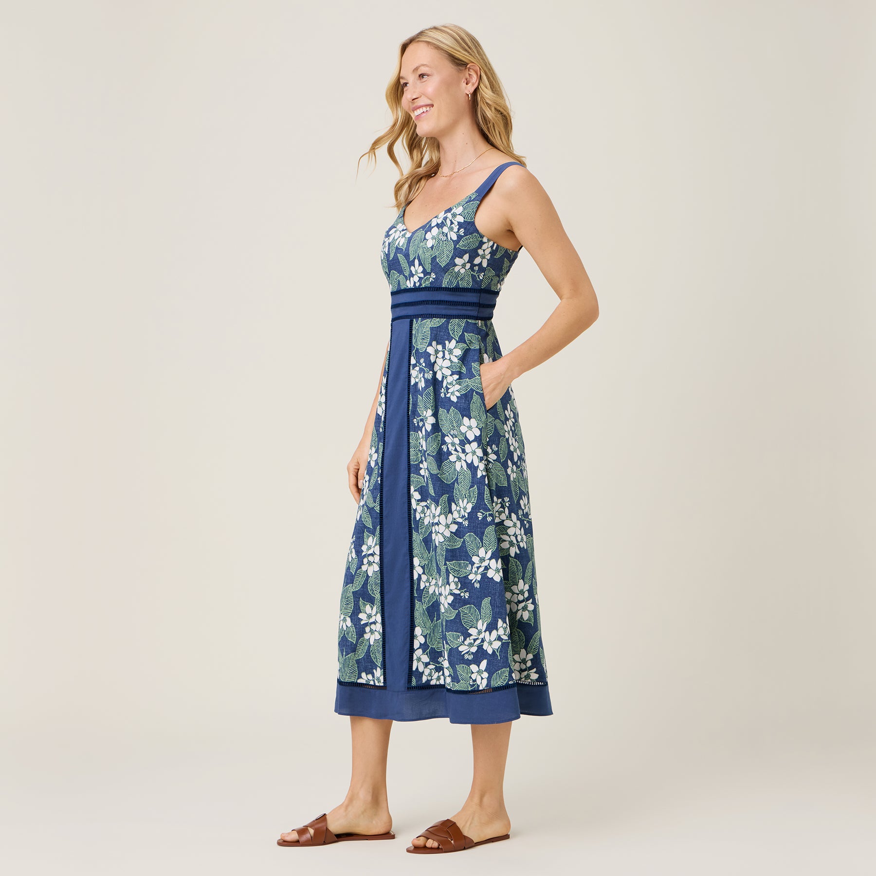 Reyn Spooner NUPOLUPOLU ELEANOR DRESS in INSIGNIA BLUE