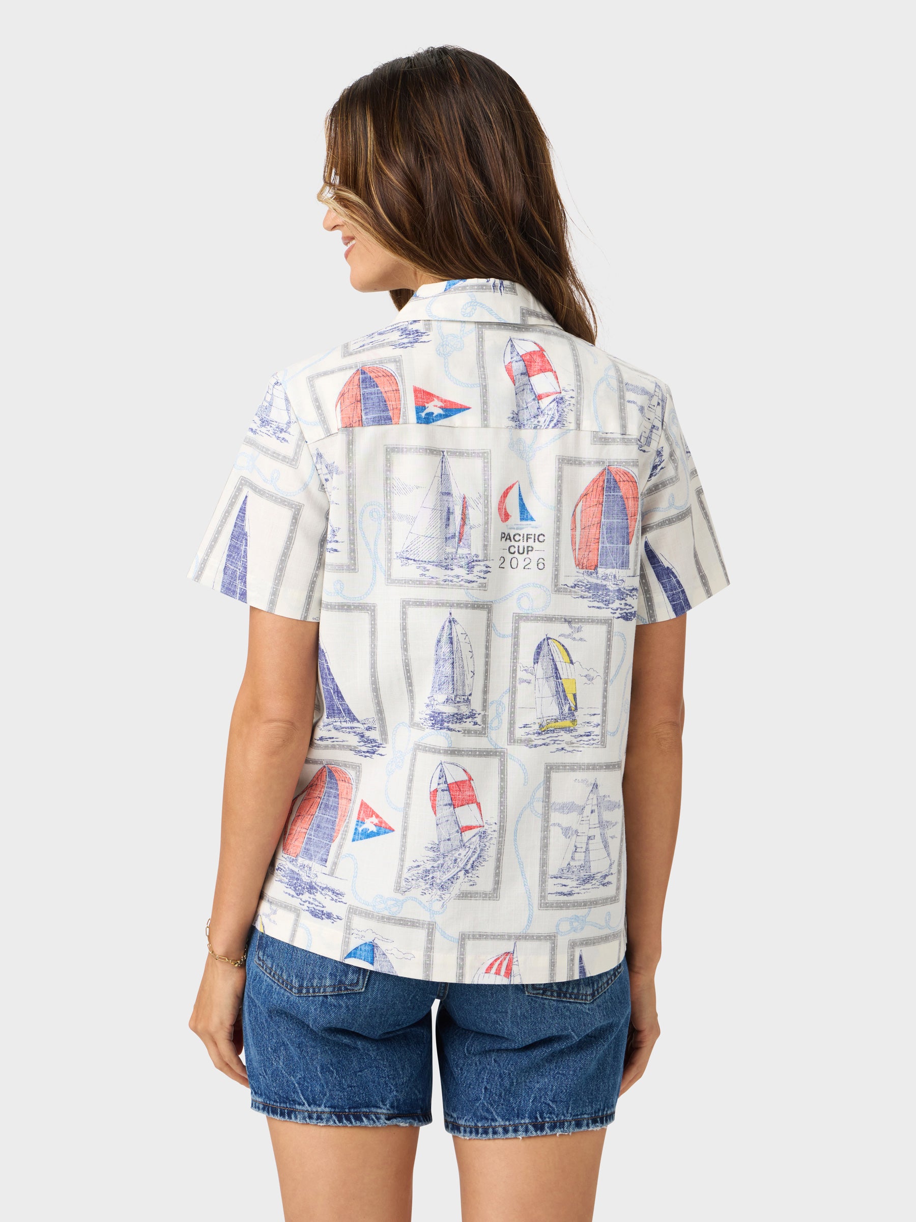 Reyn Spooner PACIFIC CUP 2026 ABBY TOP in IVORY