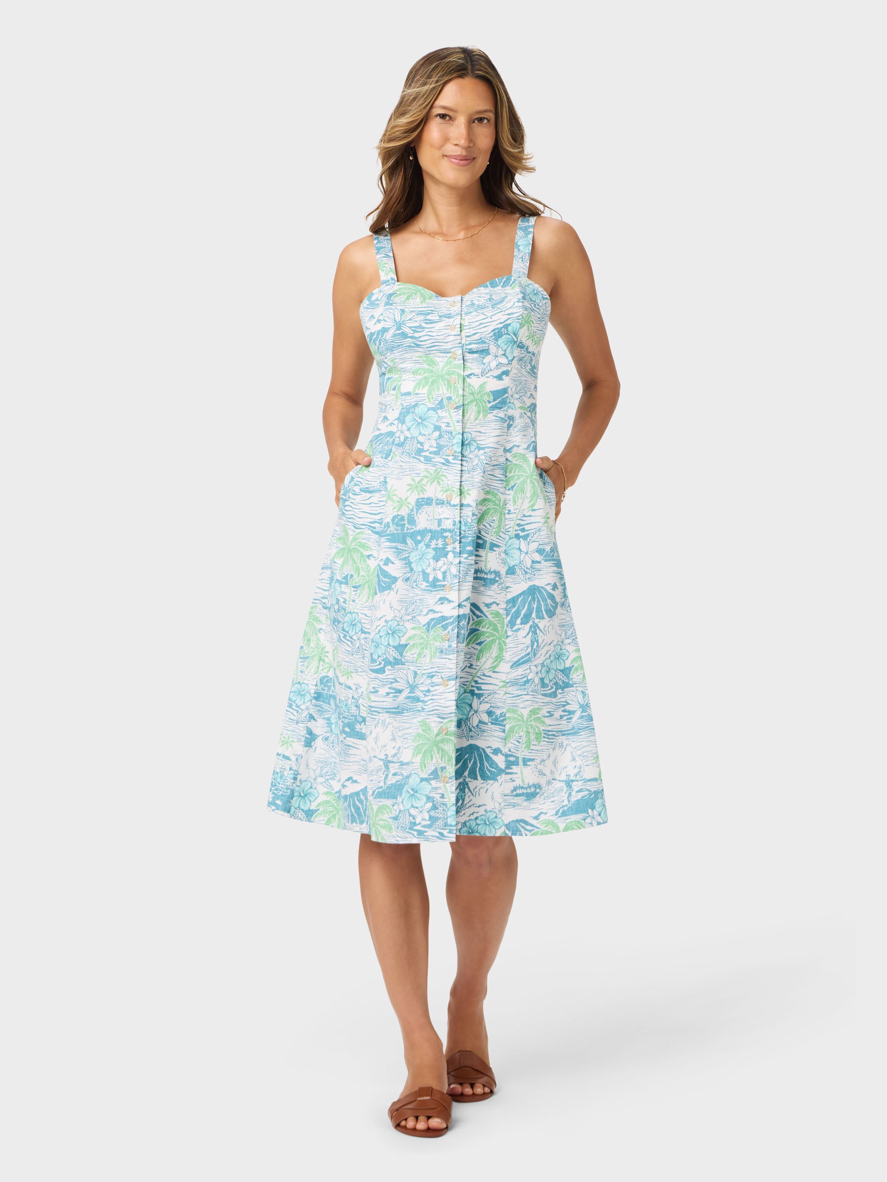 Reyn Spooner PARADISE FOUND EMELINE DRESS in ADRIATIC BLUE