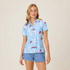 Reyn Spooner WOMEN'S PHILADELPHIA PHILLIES COOPERSTOWN PERFORMANCE POLO in LIGHT BLUE
