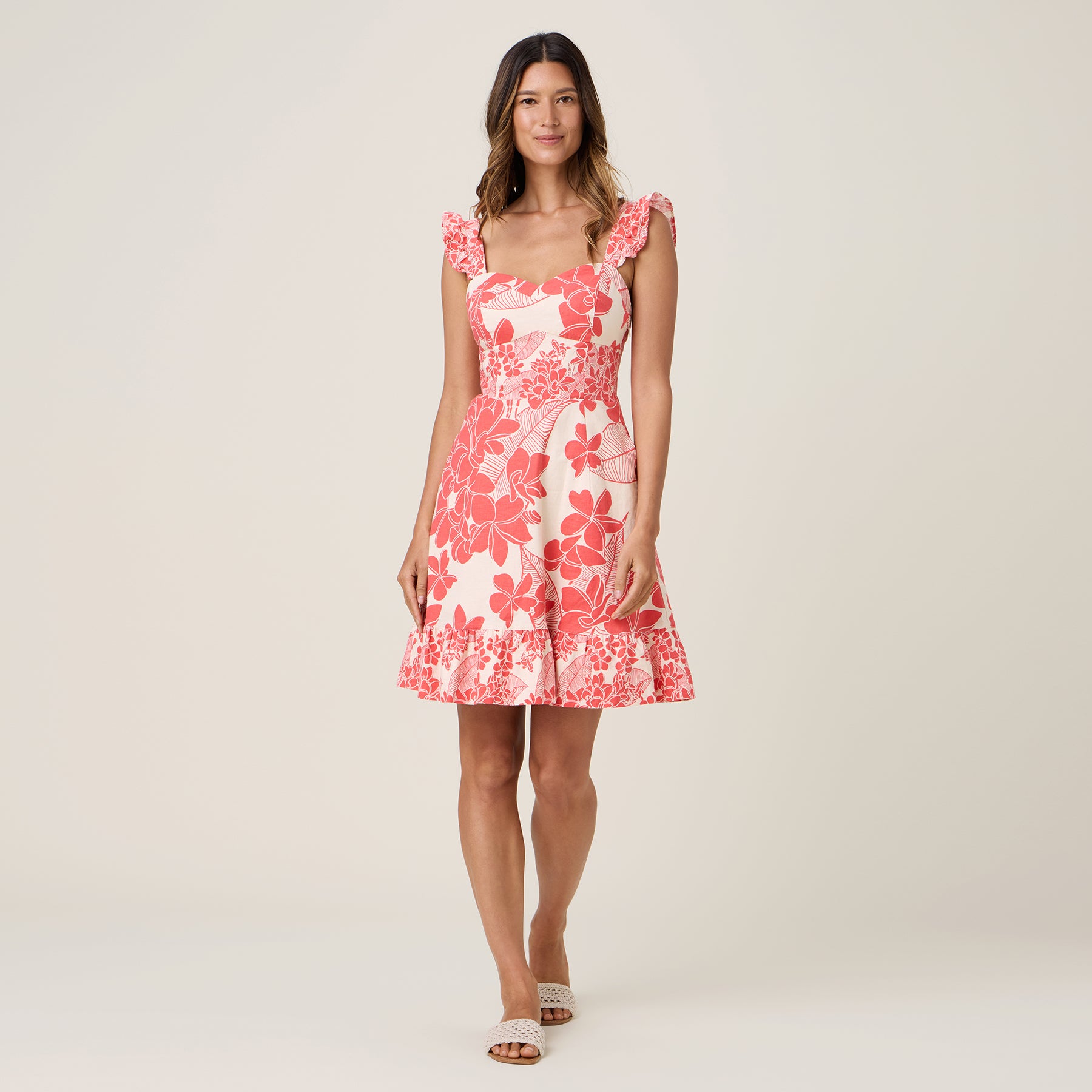 Reyn Spooner PLAYFUL PLUMERIA EMERY DRESS in SAND