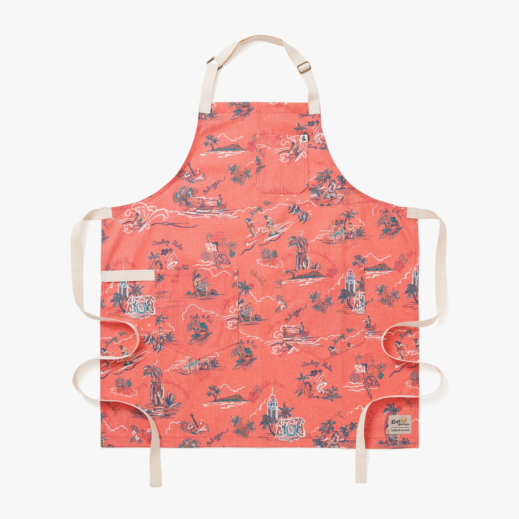 Reyn Spooner HAWAI'I 1959 HEDLEY & BENNETT ESSENTIAL APRON in LIGHT PINK