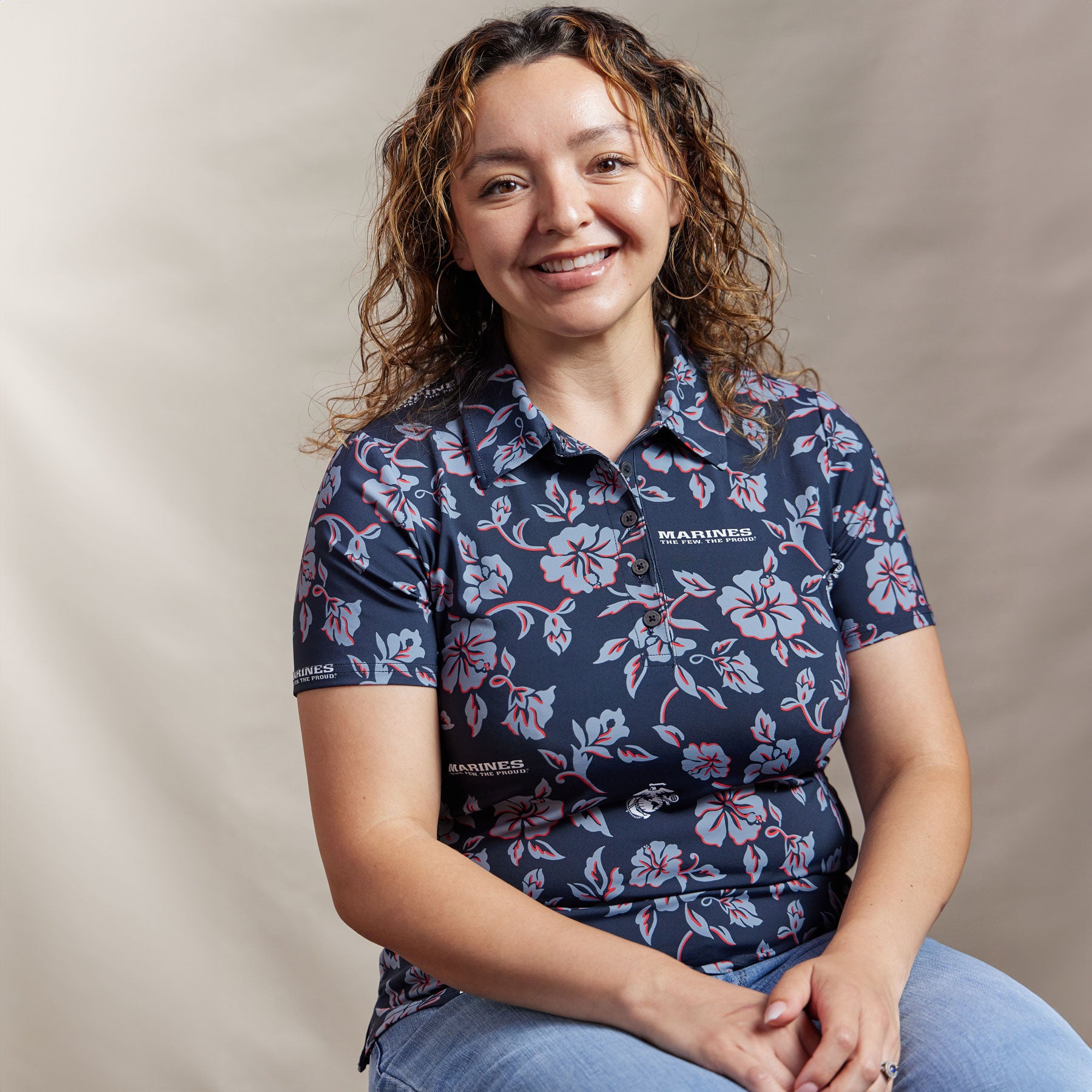 Reyn Spooner U.S. MARINES AVA PERFORMANCE TOP in NAVY