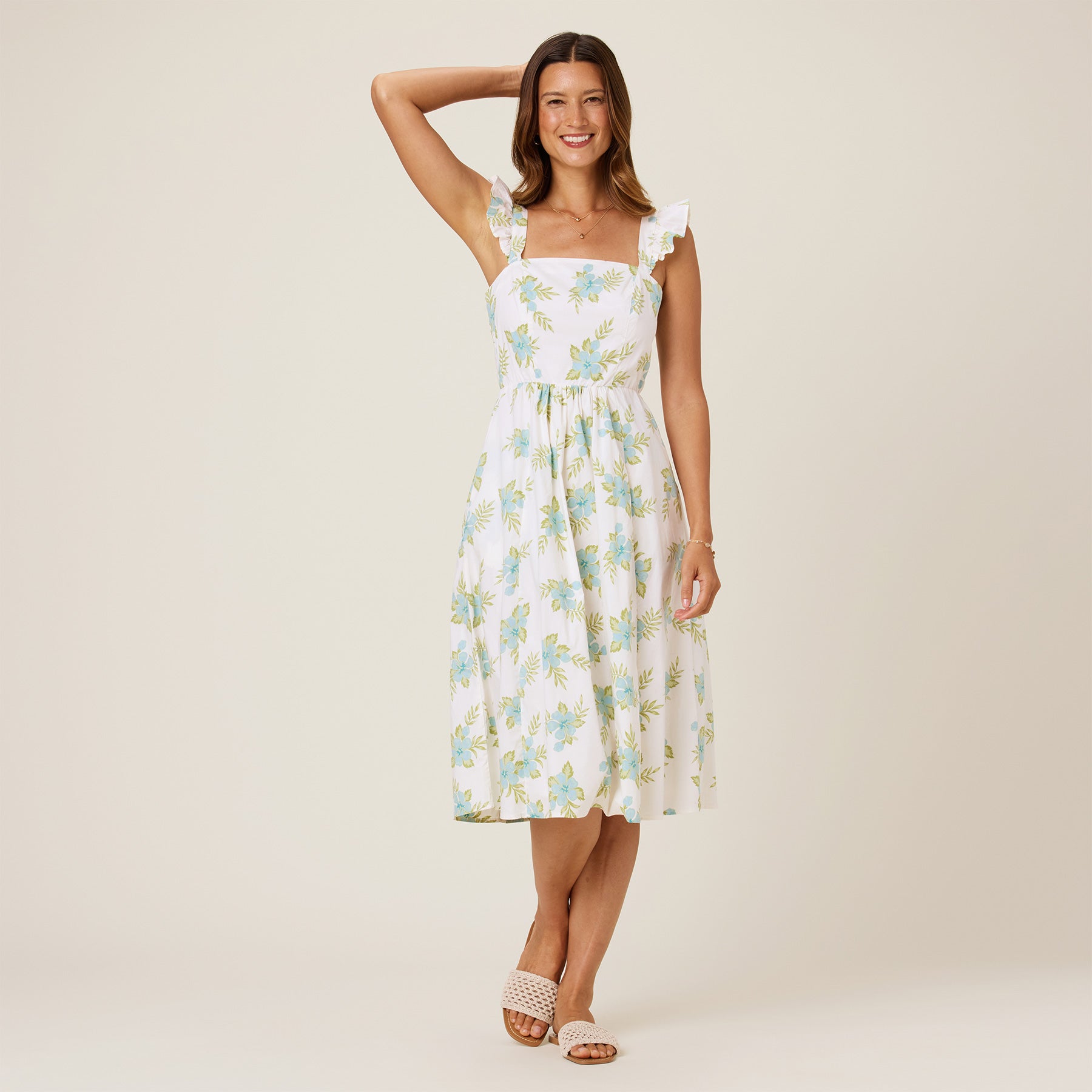 Reyn Spooner SOFT BISCUS ALBA DRESS in WHITE